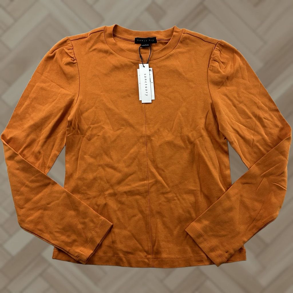Sanctuary Sanctuary Long Sleeve Top Women's Large Orange Blouse Shirt Size L / US 10 / IT 46 - 1 Thumbnail
