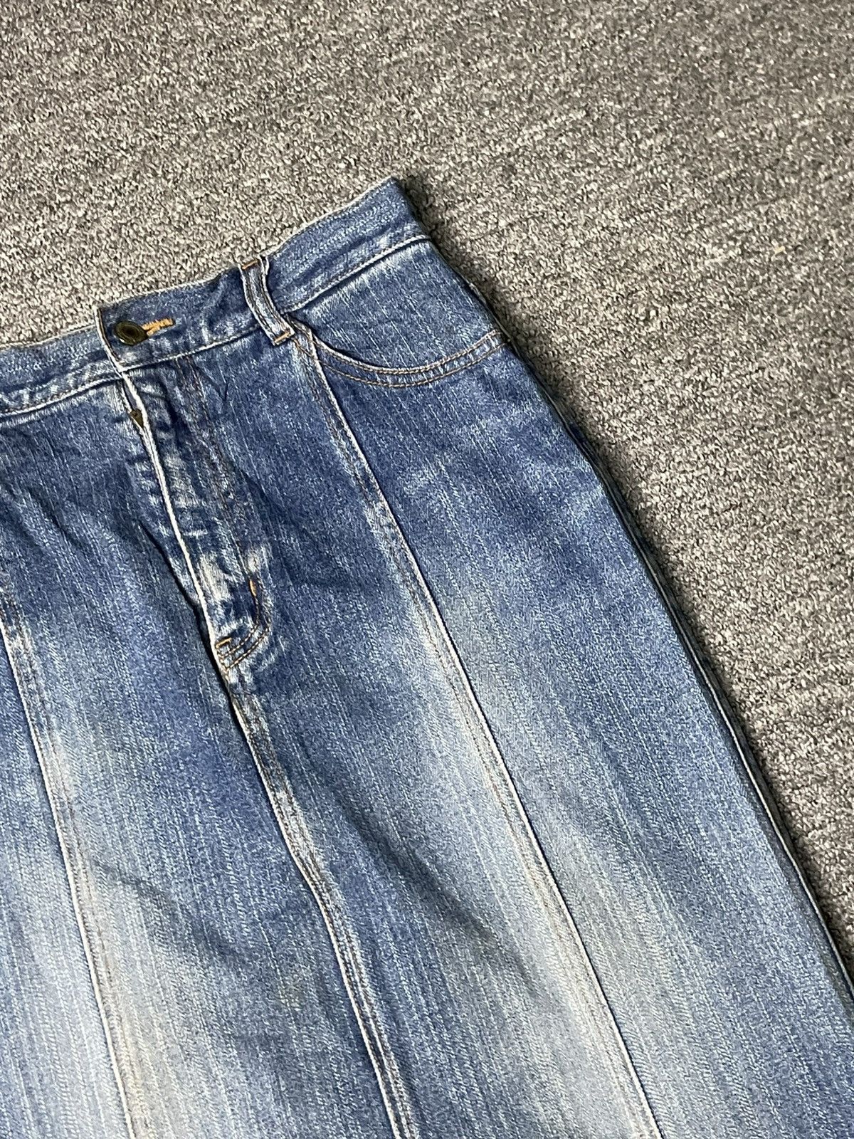 Japanese Brand × Vintage STRETCH Japanese Brand Mermaid Jeans Skirt (83) Size 26" / US 2 / IT 38 - 2 Thumbnail