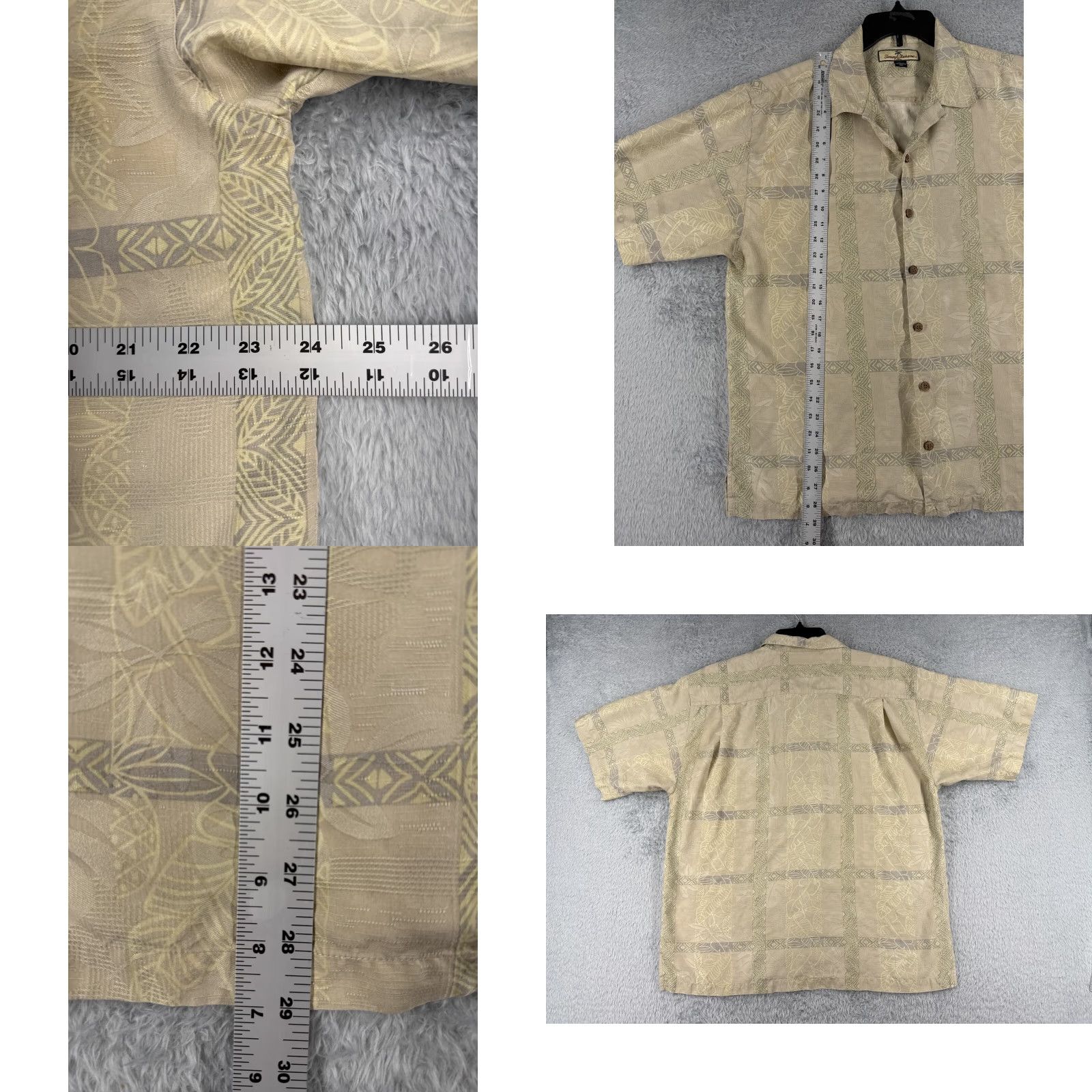 Tommy Bahama Tommy Bahama Shirt Men Large Beige Floral Hawaiian Silk Button-Up Pocket Aloha Resort Size US L / EU 52-54 / 3 - 8 Thumbnail