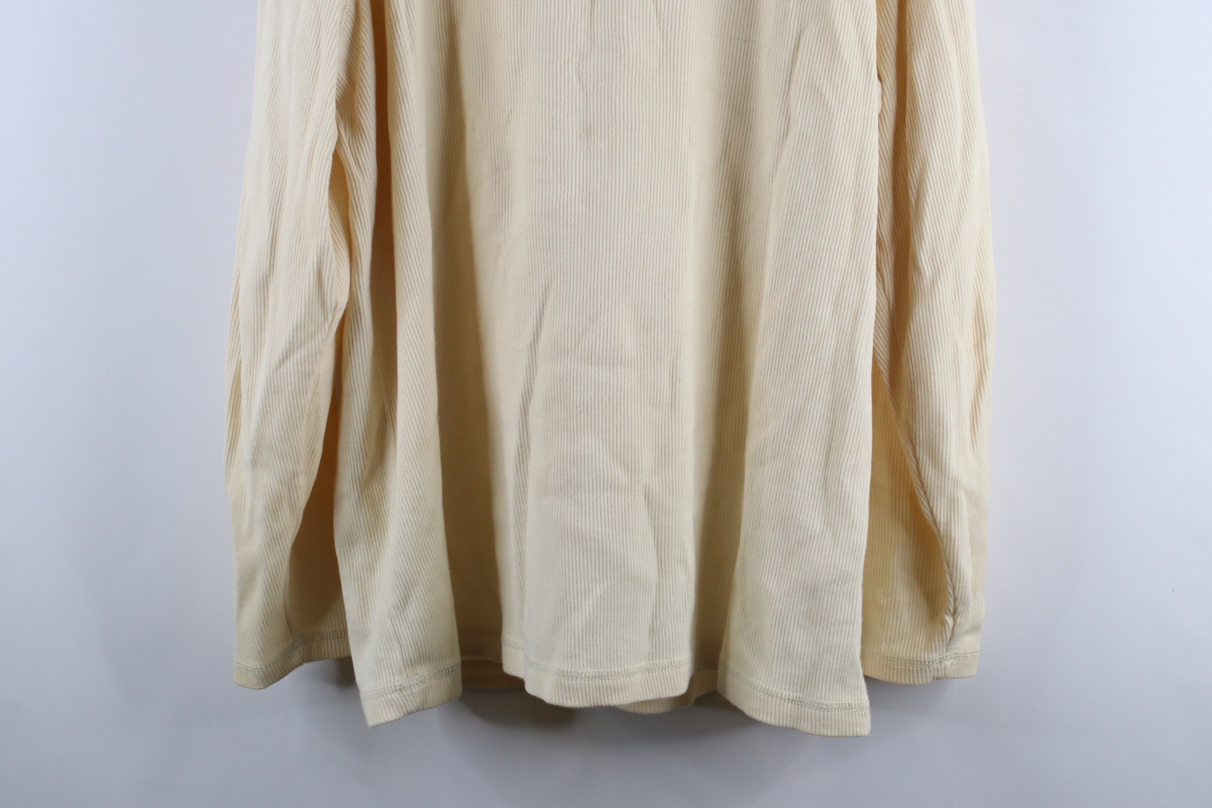 Ralph Lauren Vintage 90s Ralph Lauren Out Ribbed Knit T-Shirt Cream USA Size US XL / EU 56 / 4 - 10 Thumbnail