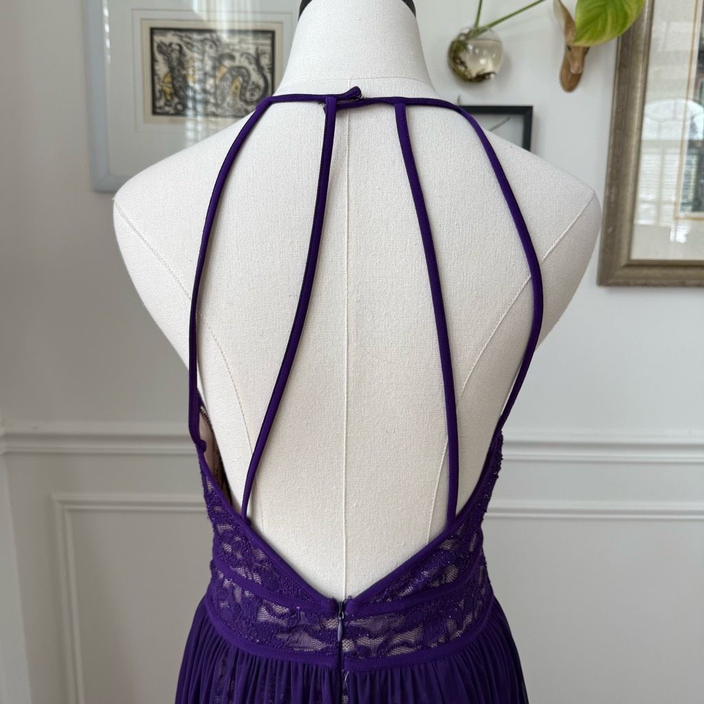 Other Morgan & Co. Keyhole High Low Purple Open Back Dress 11 12 Size XL / US 12-14 / IT 48-50 - 3 Thumbnail