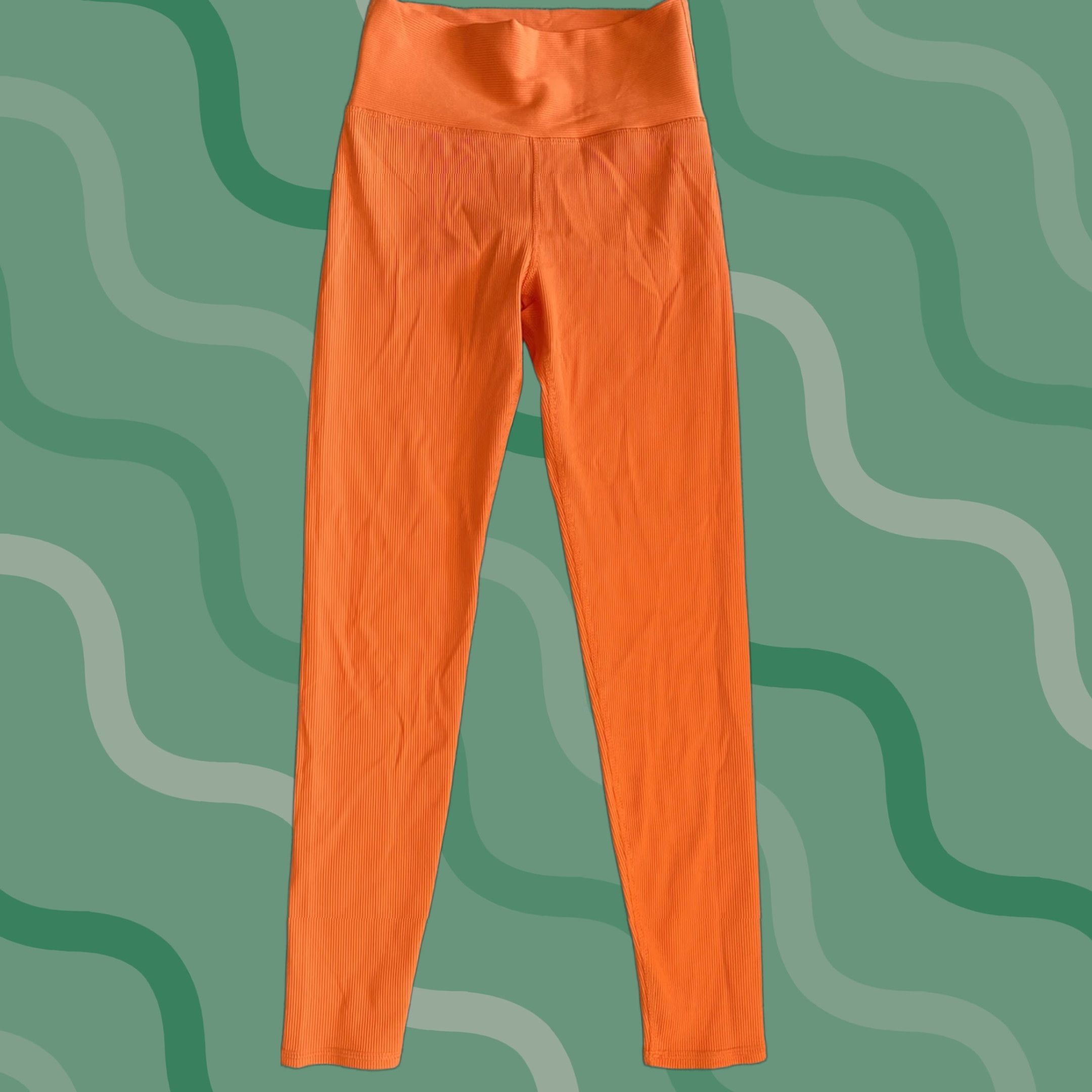 Kyodan VINTAGE NWT New Kyodan High Waist Women’s Leggings Petite Size P/S Orange MSRP 8 Size 28" / US 6 / IT 42 - 1 Thumbnail