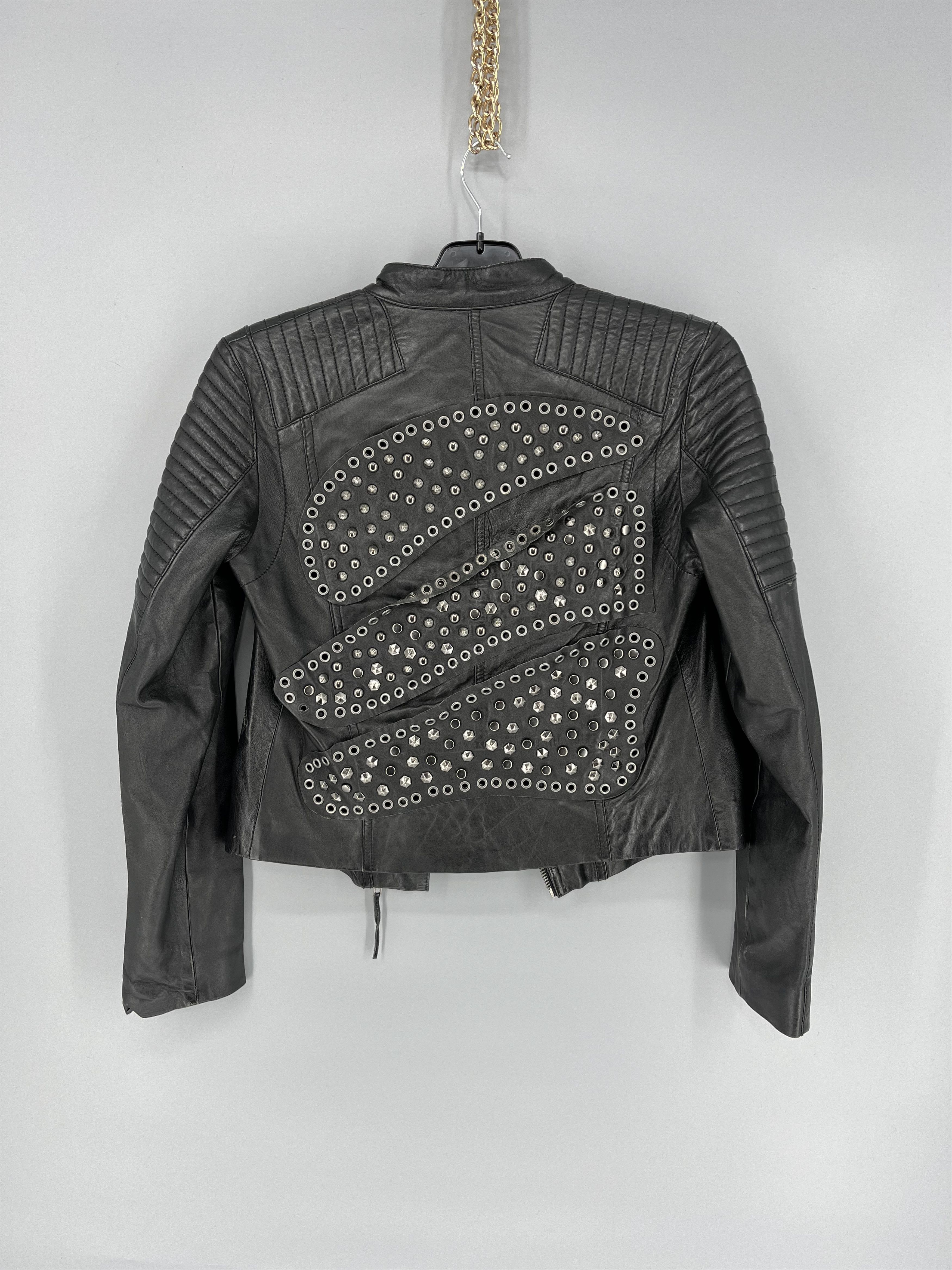 Leather Mango Black Leather Biker Jacket Racing Moto HONDA BMW Size S / US 4 / IT 40 - 12 Thumbnail