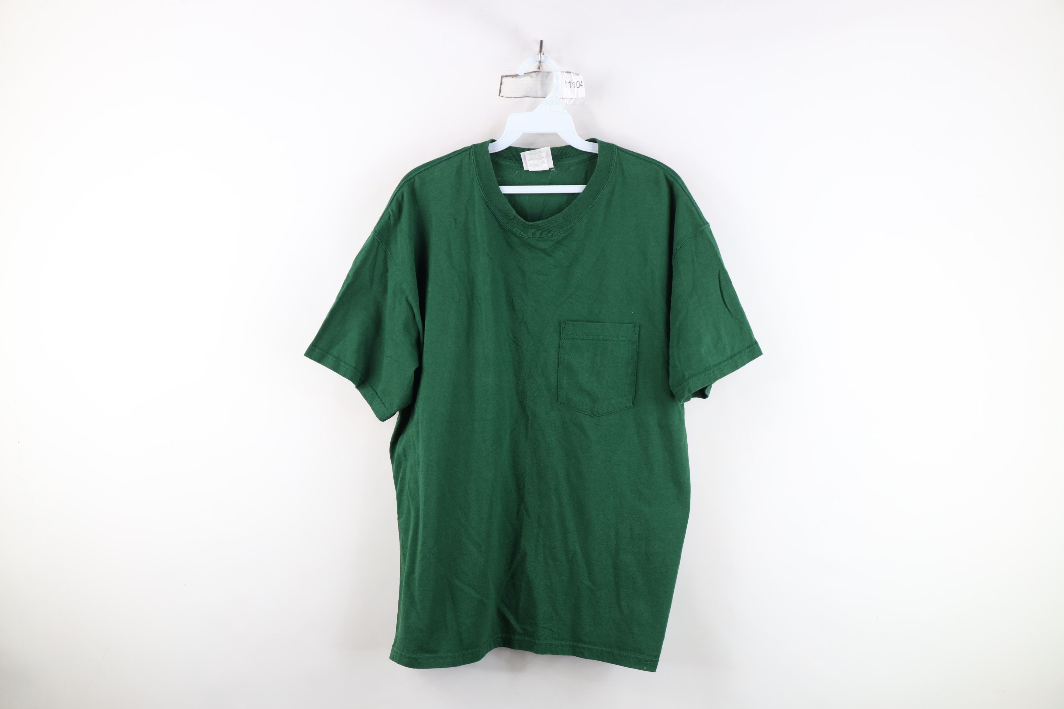 Vintage Vintage 90s Bike Faded Blank Pocket T-Shirt Green Cotton USA Size US M / EU 48-50 / 2 - 1 Thumbnail