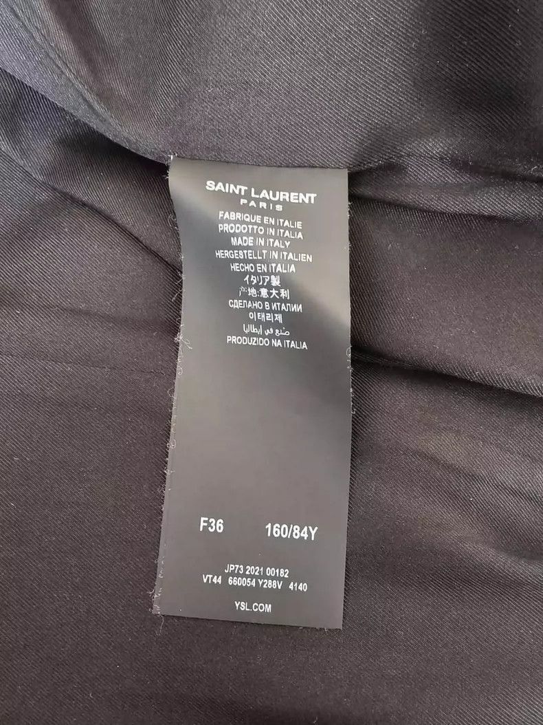 Saint Laurent Paris Saint Laurent Navy Double-Breasted Wool Coat-2507 Size S / US 4 / IT 40 - 4 Thumbnail