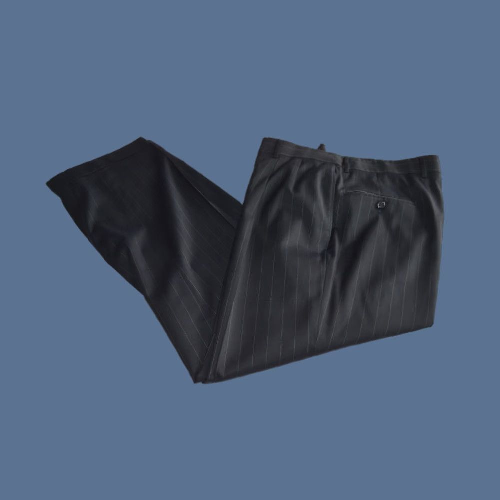 Jos. A. Bank Jos A. Bank Men's Pants Size 36R Black Wool Striped Size US 36 / EU 52 - 1 Thumbnail