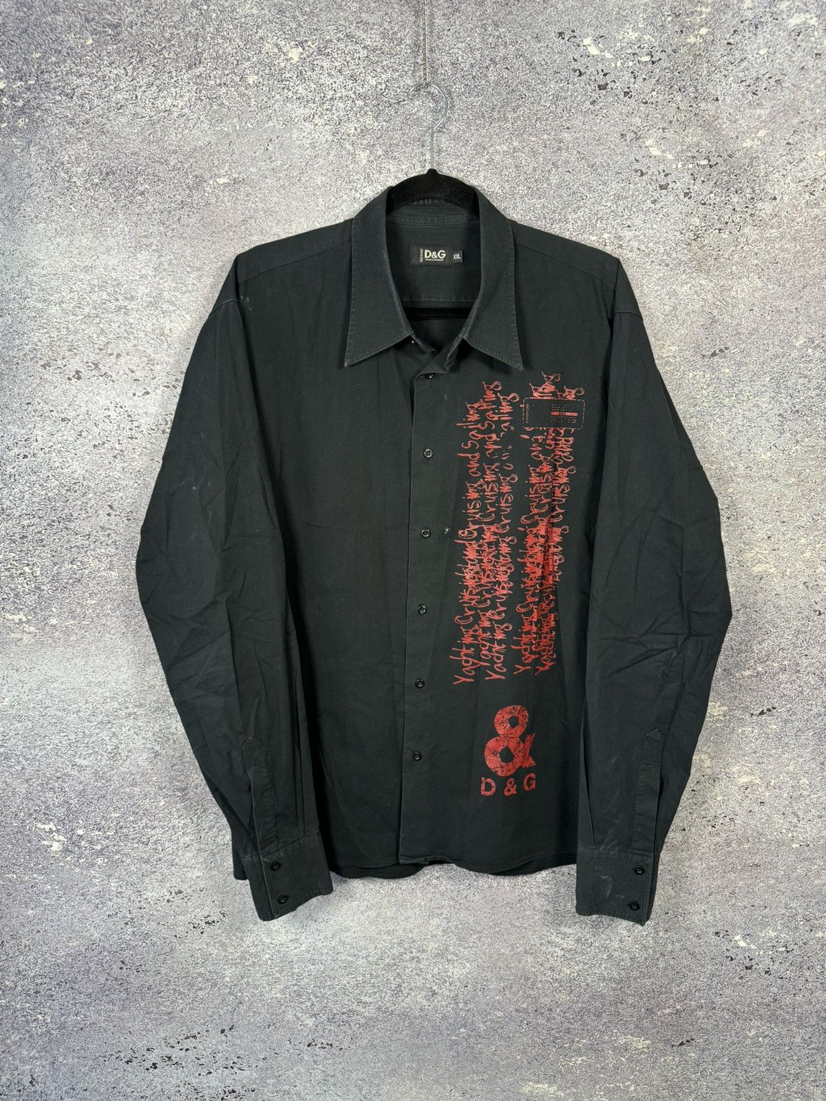 Dolce & Gabbana × Vintage Dolce & Gabbana Latest Printed Shirt Button Up Black Shirt Size US XXL / EU 58 / 5 - 1 Thumbnail