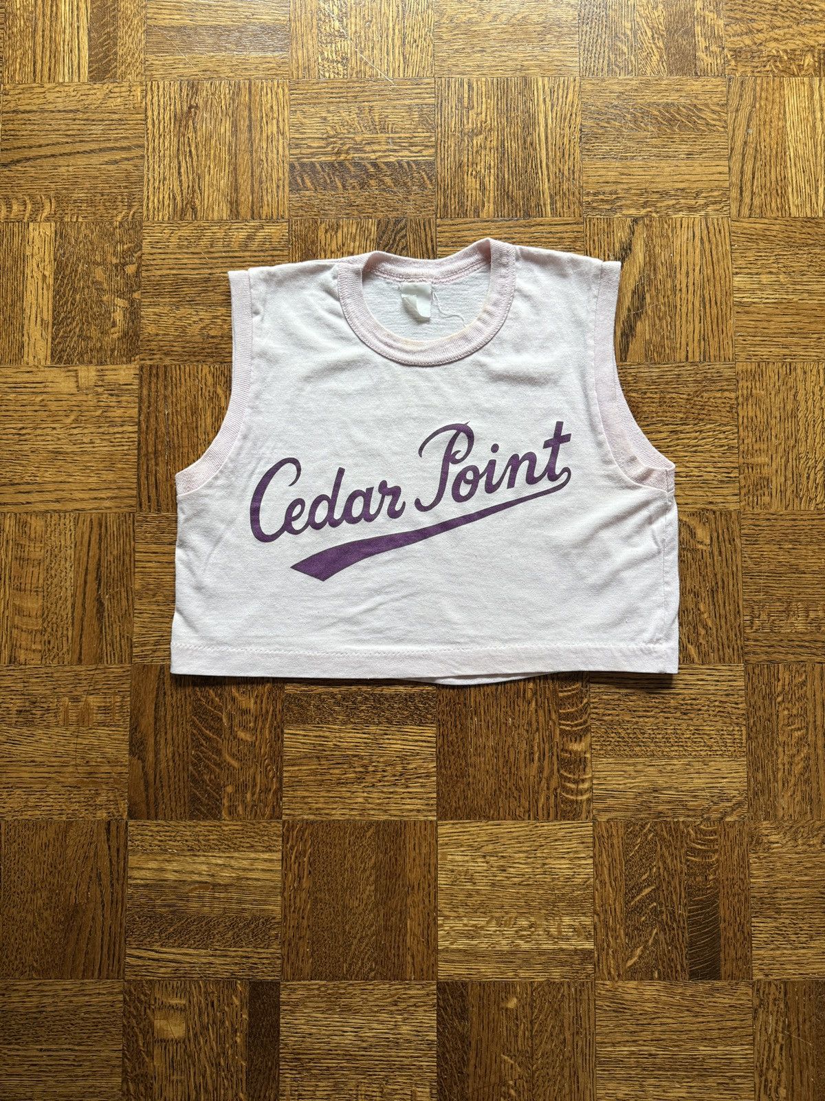 Vintage Vintage 80s Cedar Point Cropped Sleeveless Baby Tee Size XS / US 0-2 / IT 36-38 - 2 Thumbnail