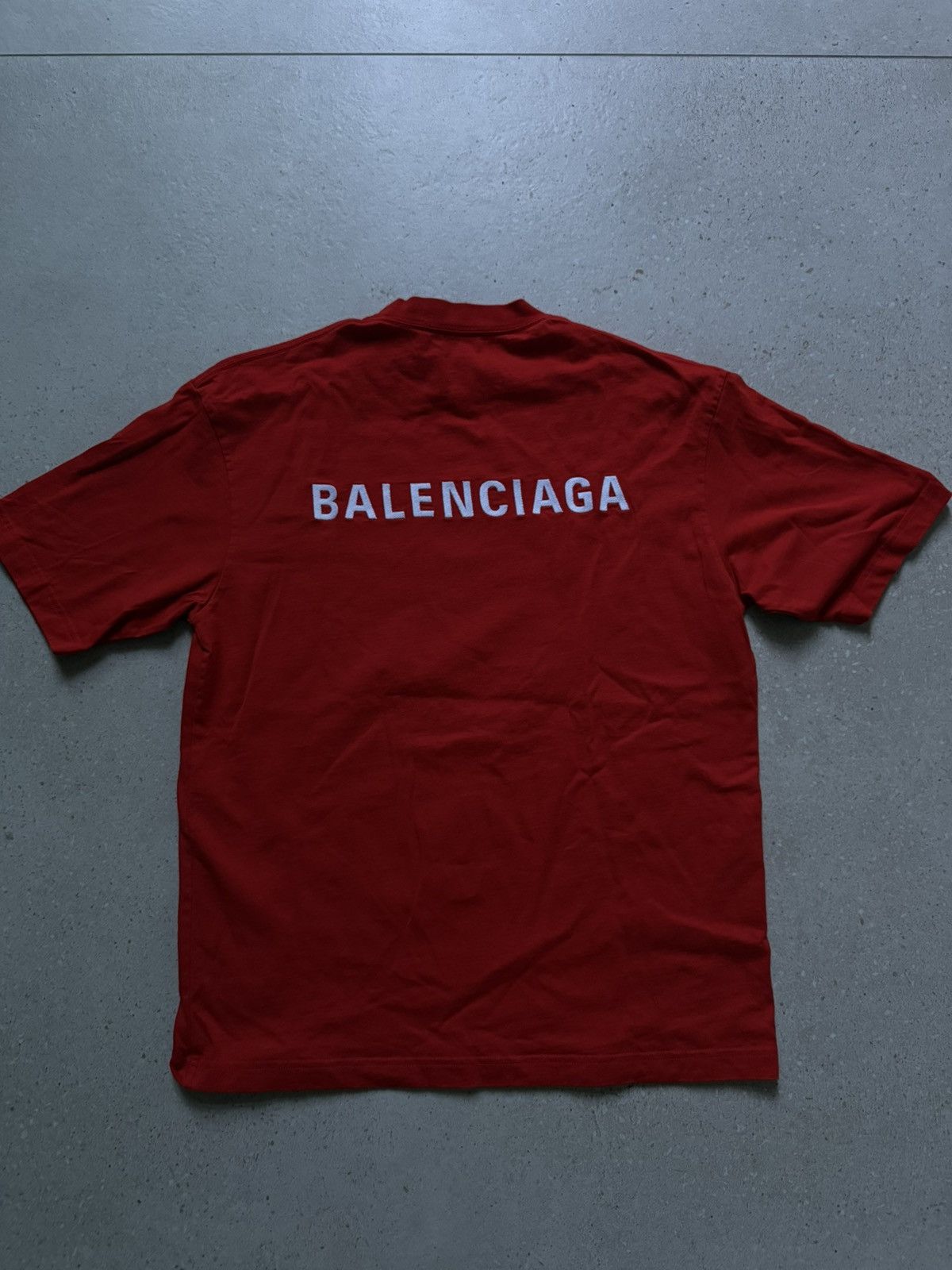 Balenciaga Balenciaga Embroidered Logo Red T-Shirt Size US M / EU 48-50 / 2 - 3 Thumbnail