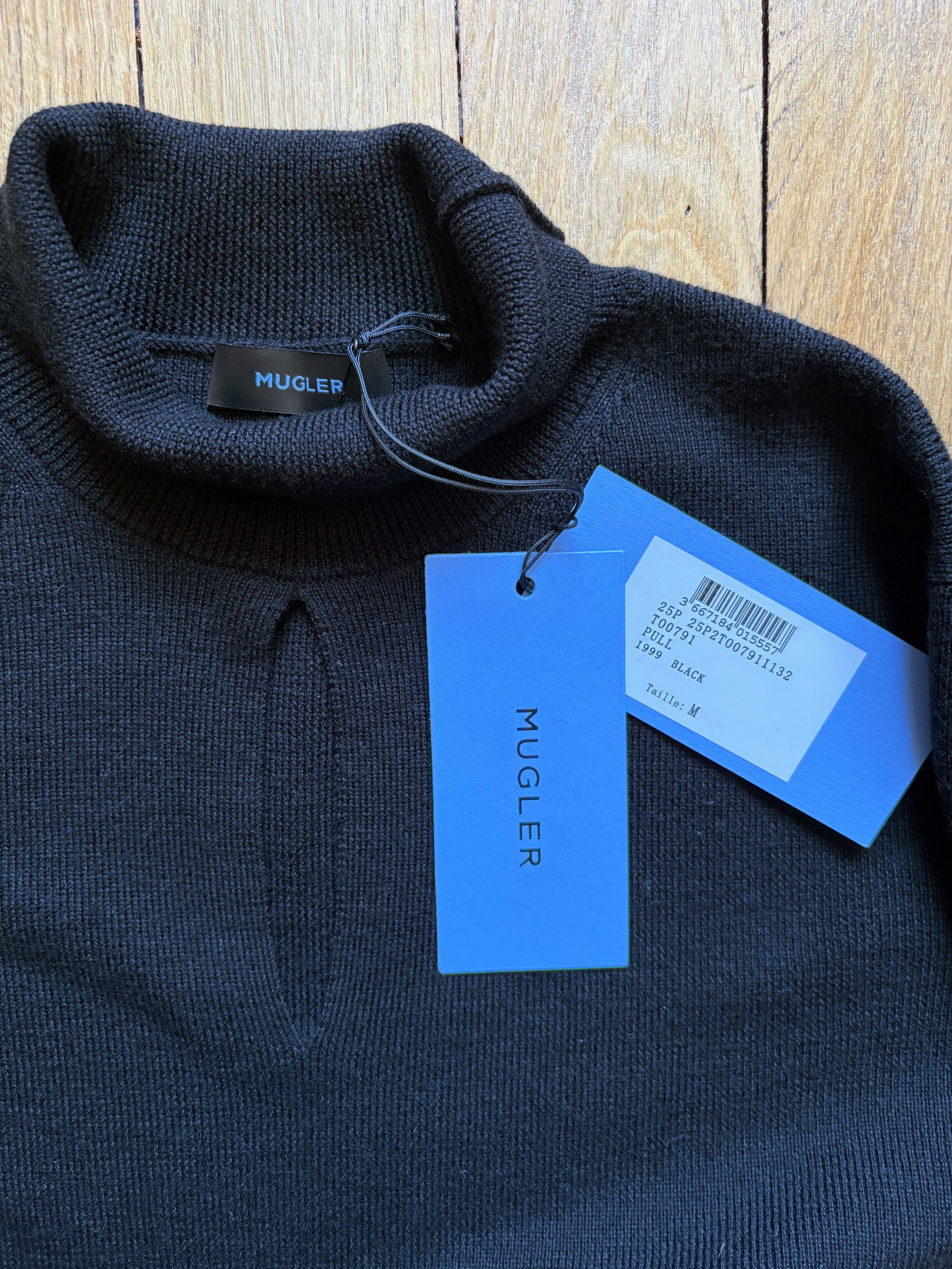 Mugler Mugler mens black cutout knit sweater Size US M / EU 48-50 / 2 - 5 Thumbnail