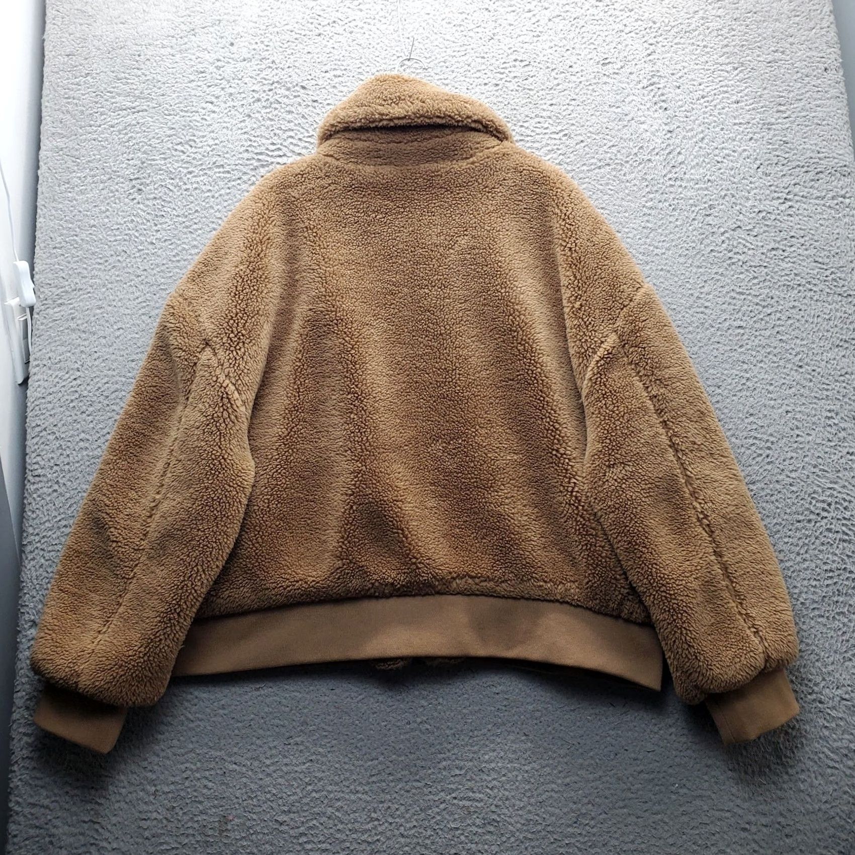 Gap Gap Teddy Bear Jacket Womens XXL Brown Lined Long Sleeve Patch Pocket Full Zip Jacket Size XXL / US 16-18 / IT 52-54 - 2 Thumbnail