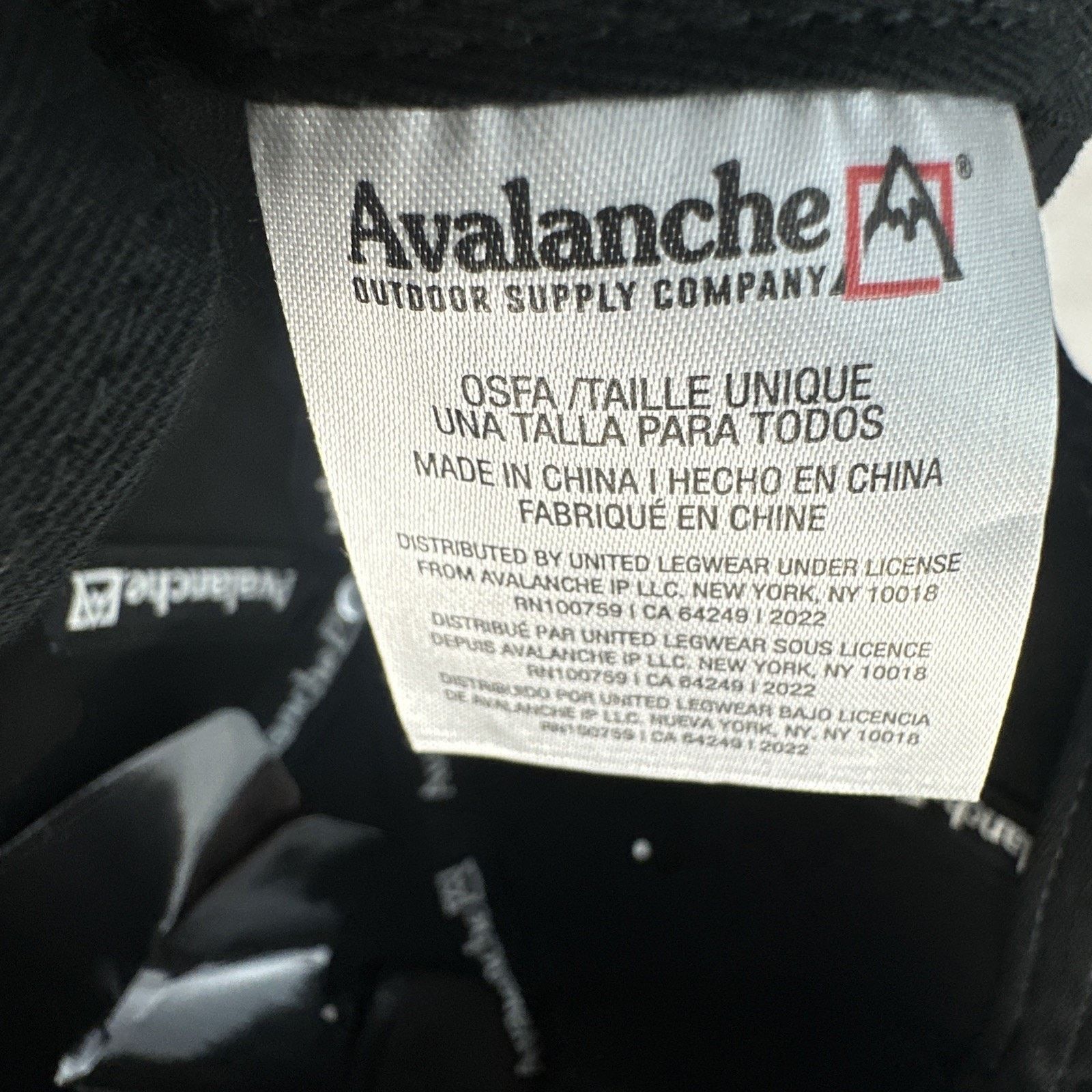 Avalanche Avalanche Outdoor Supply Co Adjustable hat black cneter Size ONE SIZE - 7 Thumbnail