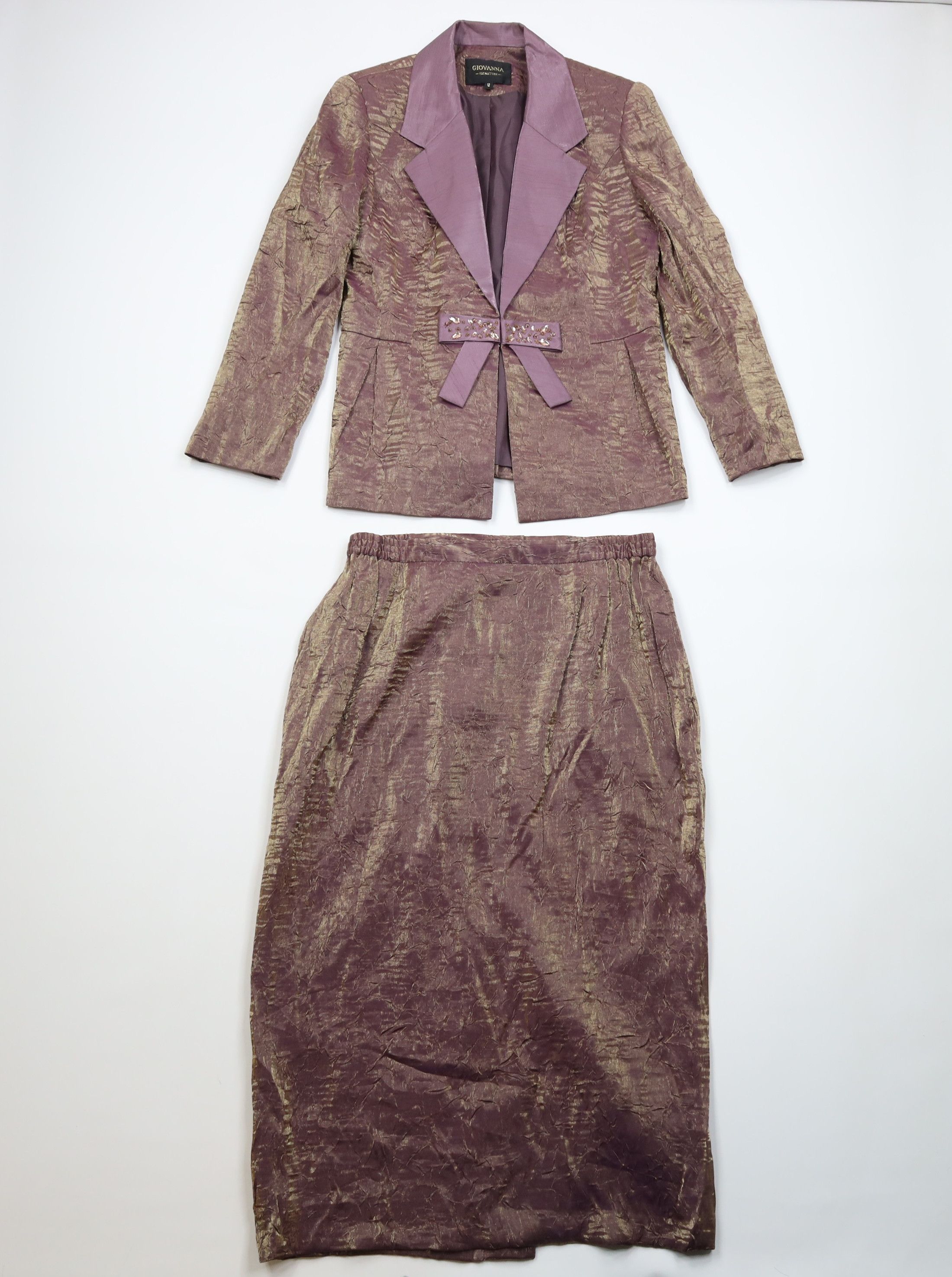 Vintage Vintage 90s Metallic Jewel 2 Piece Sunday Church Suit Size XL / US 12-14 / IT 48-50 - 1 Thumbnail