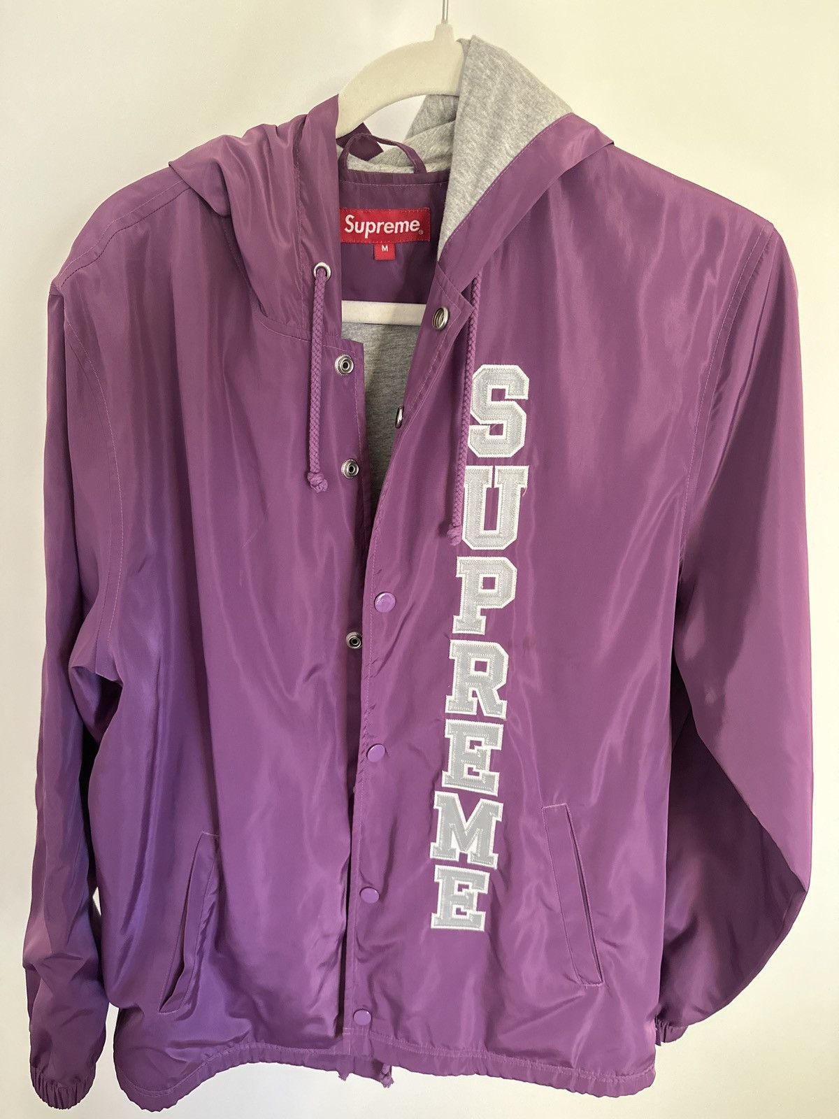 Supreme Vertical Logo Hooded Coaches Jacket - SS17 | Grailed