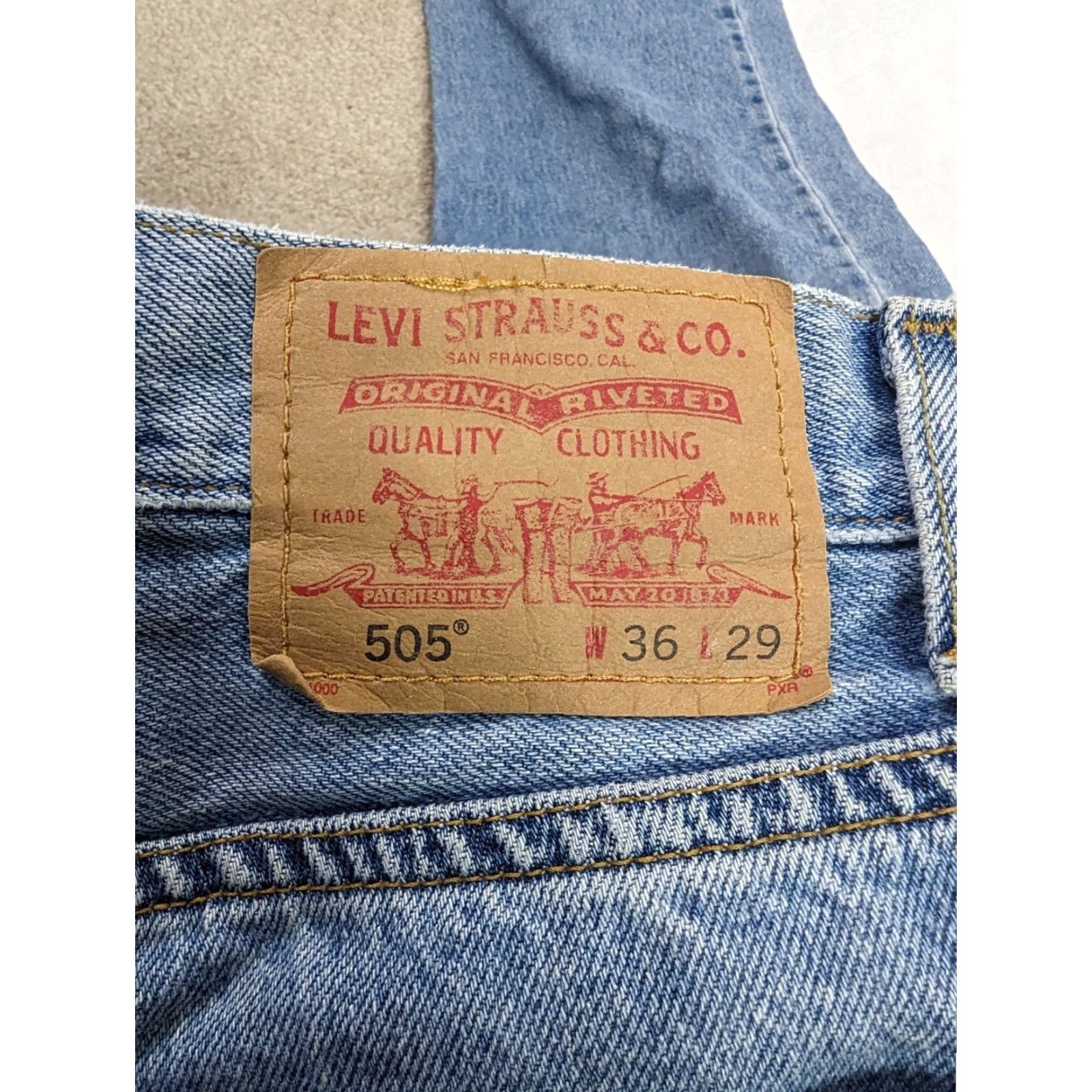 Levi's Levi's 505 Jeans Mens 36 Blue Regular Fit Straight Leg Size 36x29 M5M Size US 36 / EU 52 - 3 Thumbnail