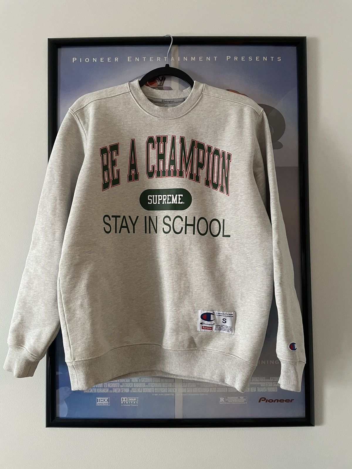 Champion Supreme Stay In School Crewneck | Grailed