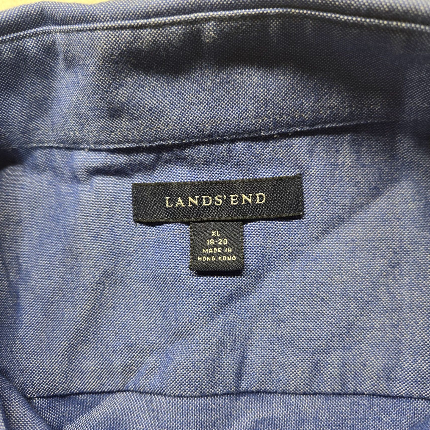 Lands' End Lands' End Solid Blue Long Sleeve Button-Down Shirt Adult Men XL Blue Shirt Button-Up Men XL Lands' End Size US XL / EU 56 / 4 - 3 Thumbnail
