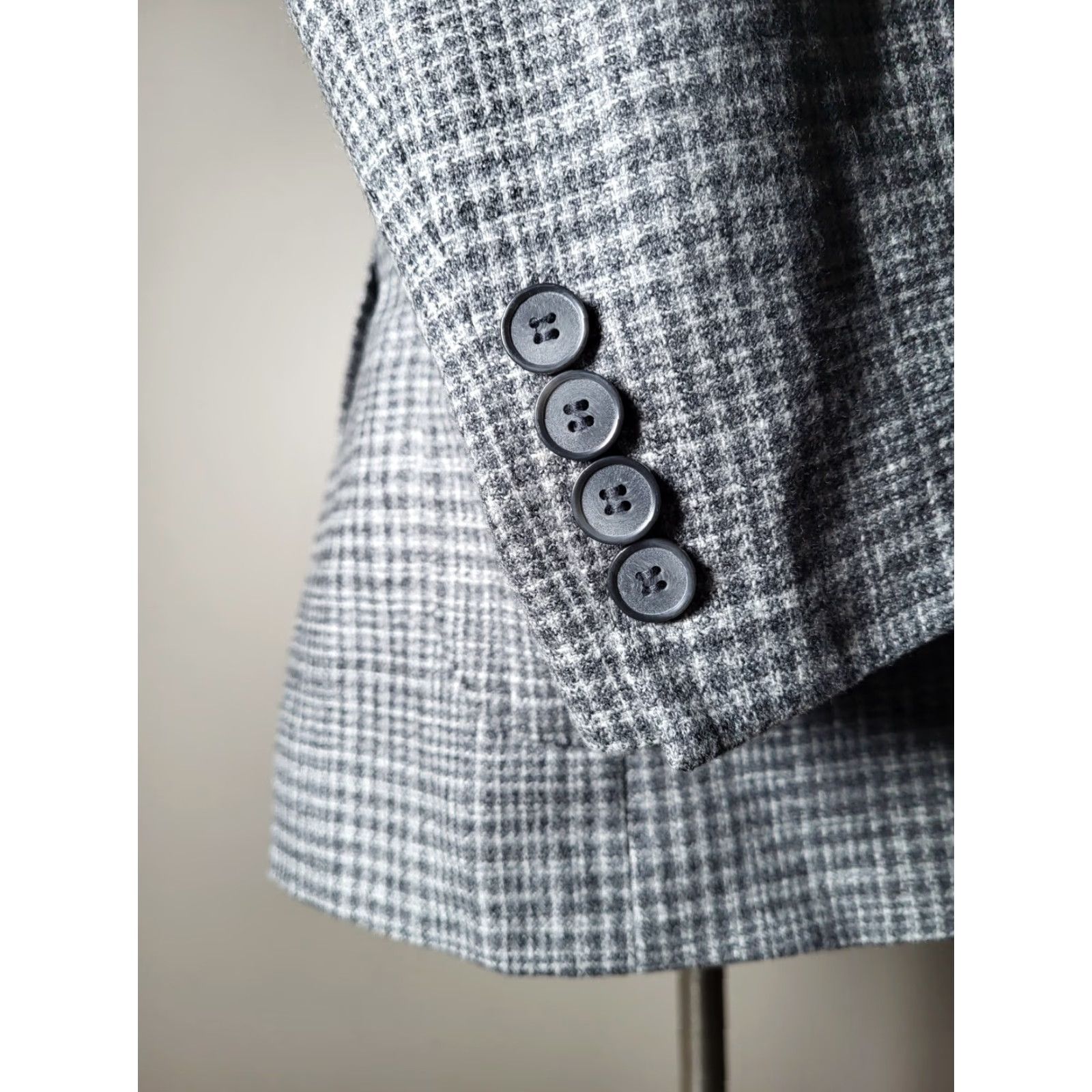 Joseph Abboud Joseph Abboud Sport Coat Men 48R Gray Check Wool Peak Lapel Jacket Blazer Size 48R - 3 Thumbnail