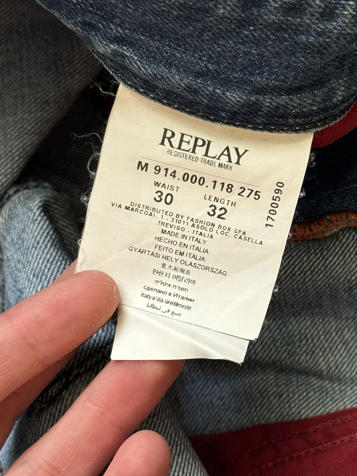 Replay × Vintage Replay 30/32 anbass Distressed denim pant trouser Jean chino Size US 30 / EU 46 - 11 Thumbnail