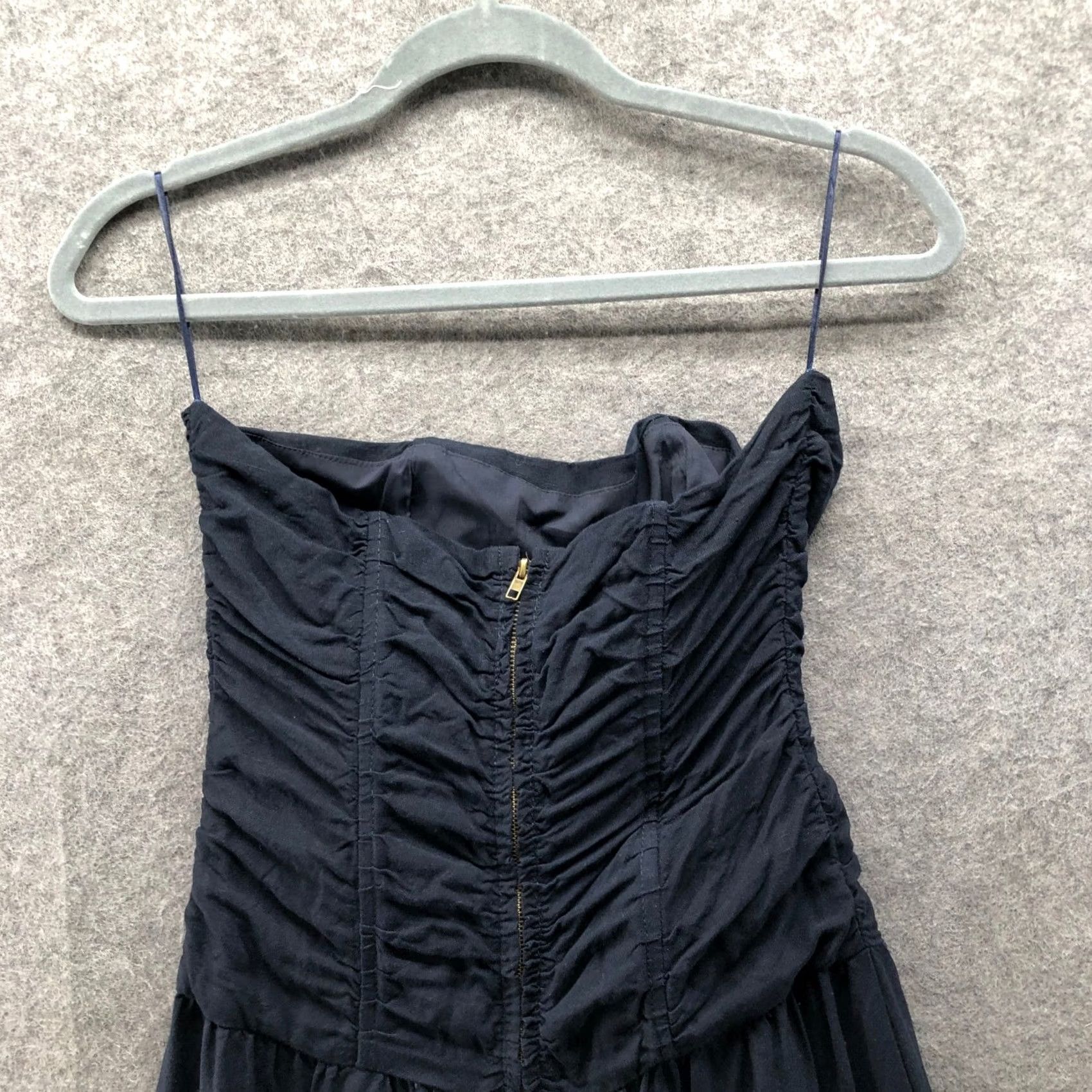 Lioness Lioness Linen Blend Strapless Maxi Dress Womens S Black Ruched A-Line Boning Size S / US 4 / IT 40 - 5 Thumbnail