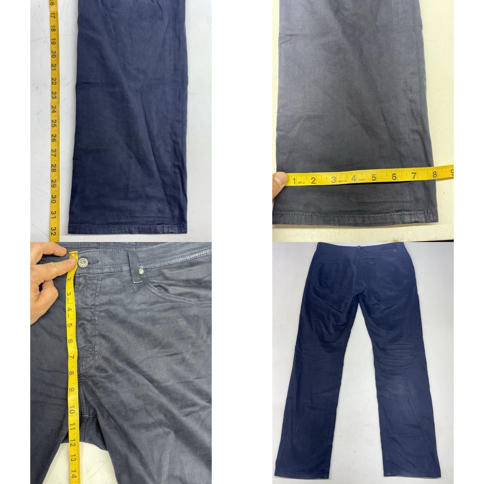 Vintage AG Adriano Goldschmied Mens The Graduate Tailored Leg Chino Pants Blue 34x32 Flat Front Size US 34 / EU 50 - 8 Thumbnail
