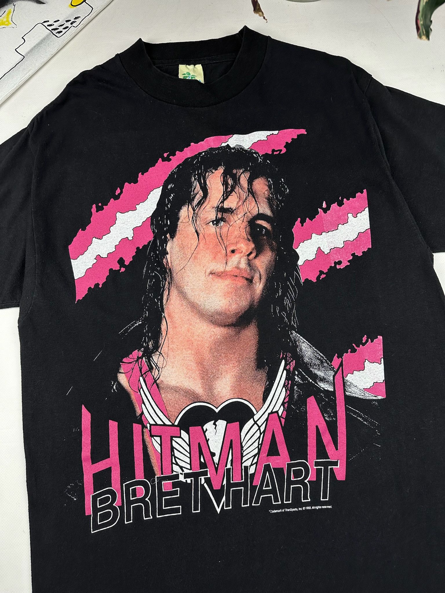 Vintage BRET HART 1993 Hitman Vintage Tee wwf wrestling Size US L / EU 52-54 / 3 - 2 Thumbnail