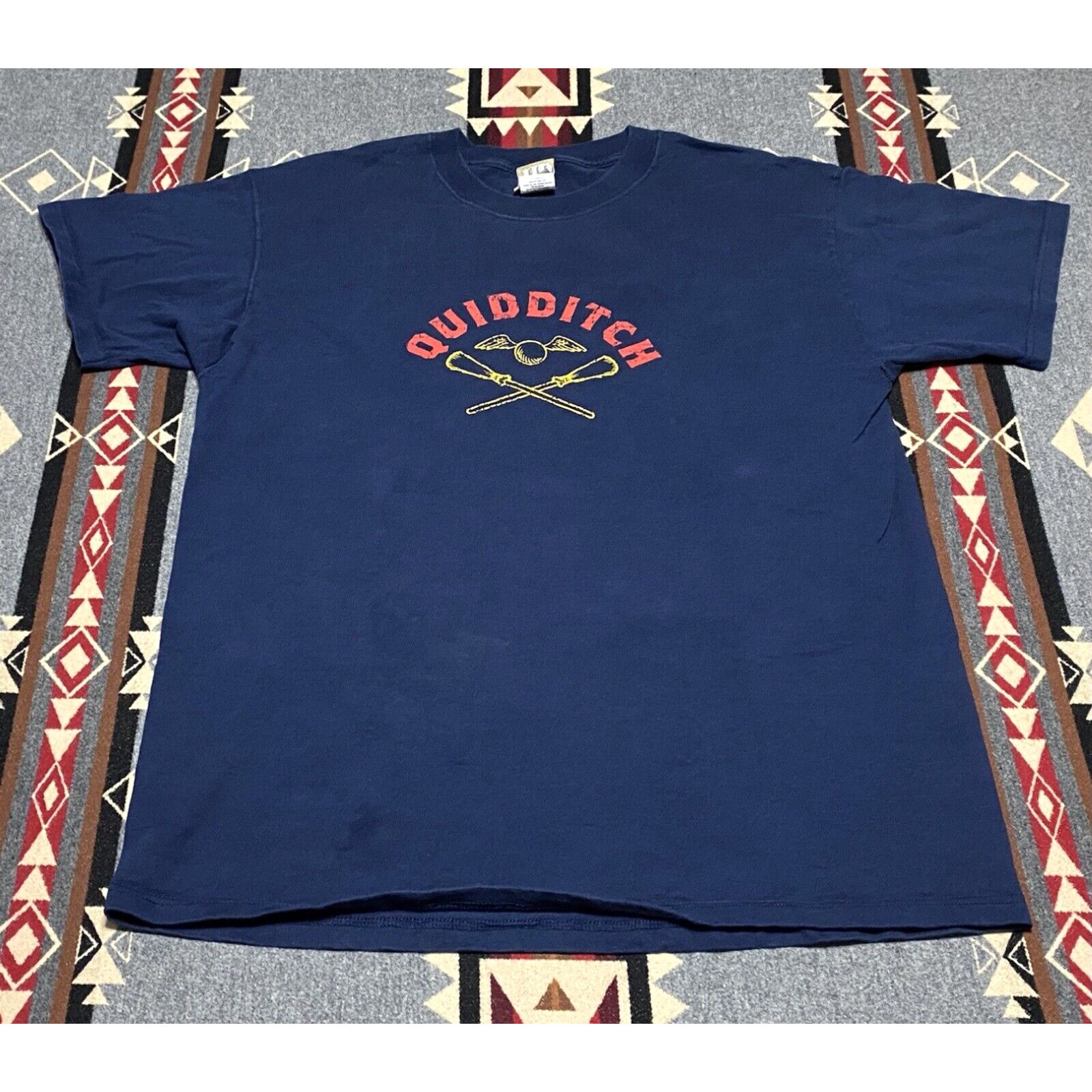 image of 2000 Harry Potter Quidditch Vintage T-Shirt Size XL Blue Jk Rowling T52 in White, Men's