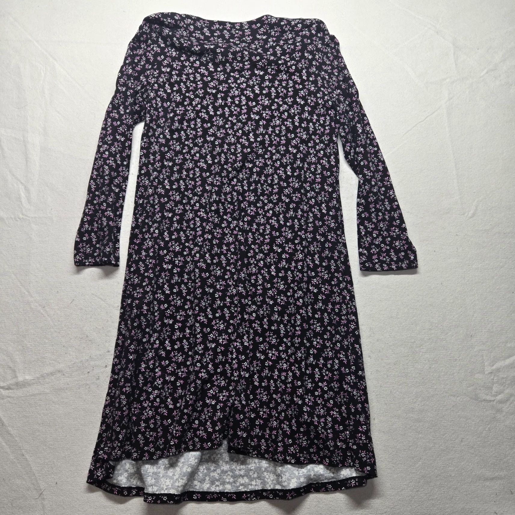 Vintage Simply Basic Nightgown Blue Flowers Floral Rose Lace Short Sleeve Sleepwear 2X Size 40" / US 18 - 8 Thumbnail