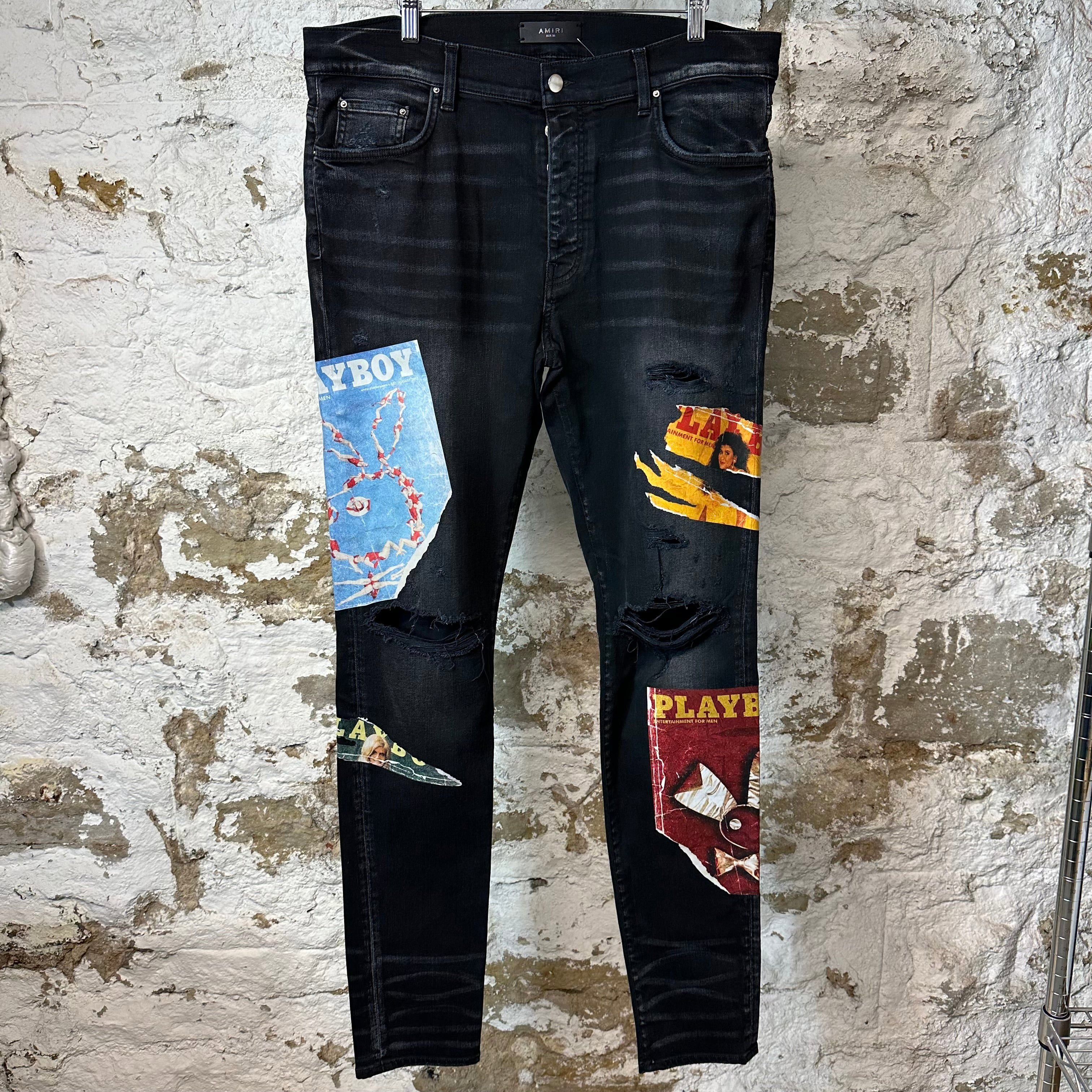 Amiri Amiri Playboy Logos Black Denim Jeans Sz 36 Size US 36 / EU 52 - 1 Thumbnail
