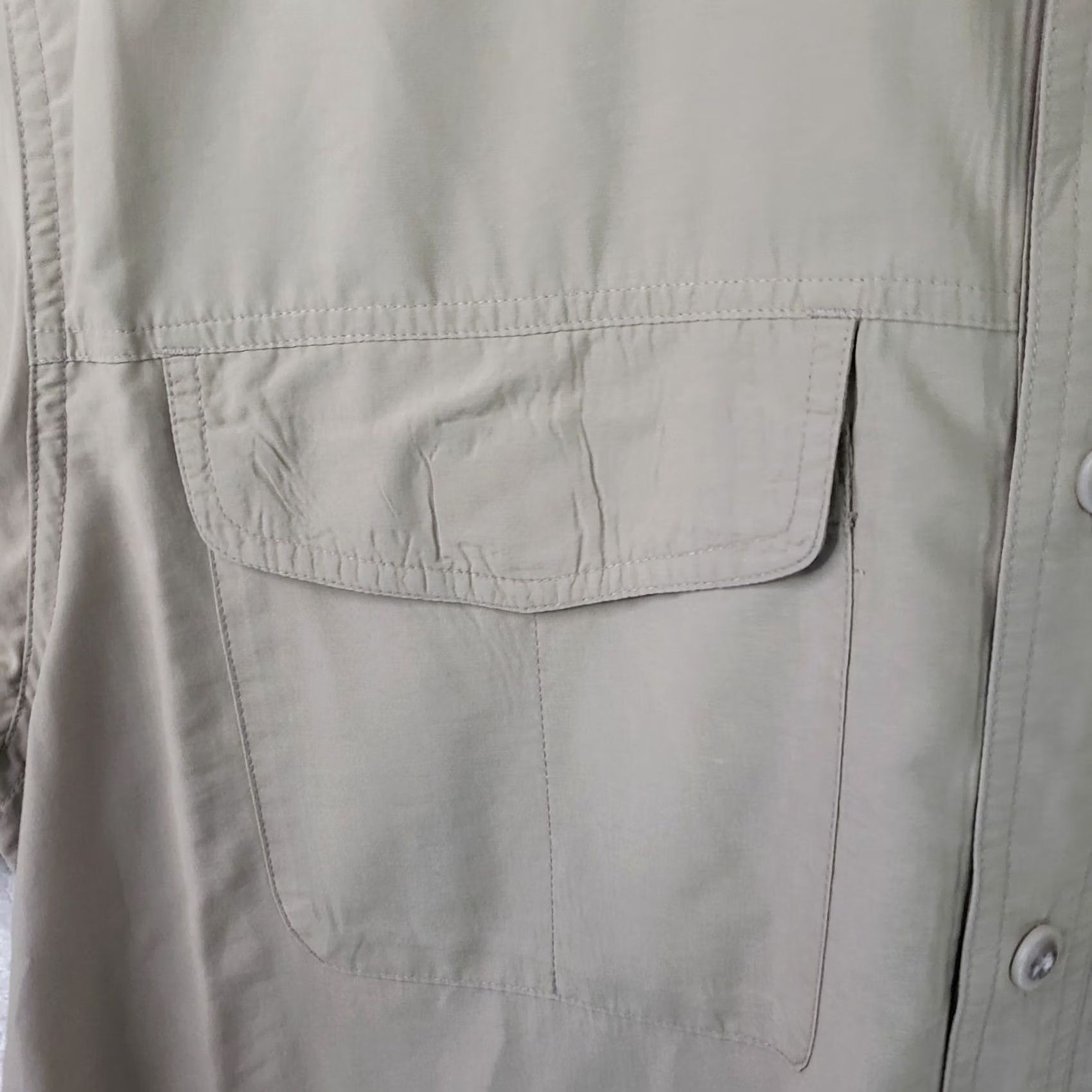 ExOfficio ExOfficio Shirt Mens XL Beige Short Sleeve Button Up Cotton Outdoor Hiking Size US XL / EU 56 / 4 - 5 Thumbnail