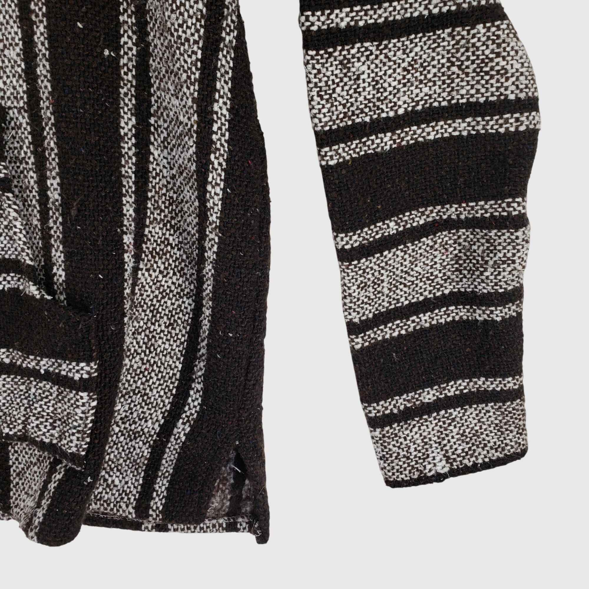 Other Mexican Poncho Baja Hoodie Surfer Pullover BLACK & WHITE L Size US L / EU 52-54 / 3 - 3 Thumbnail