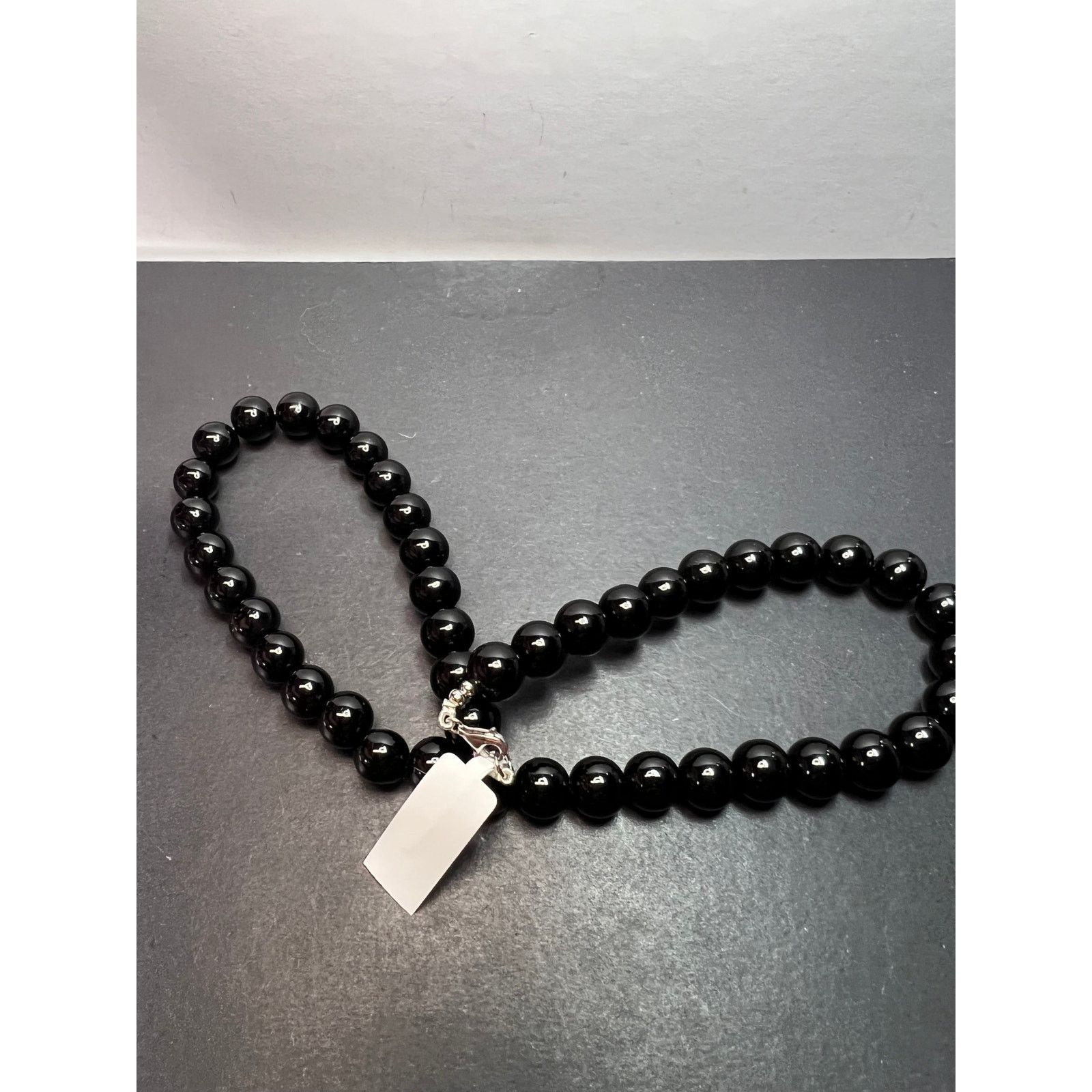 Other 10mm Black Onyx necklace with sterling silver clasp *NEW* Size ONE SIZE - 6 Thumbnail