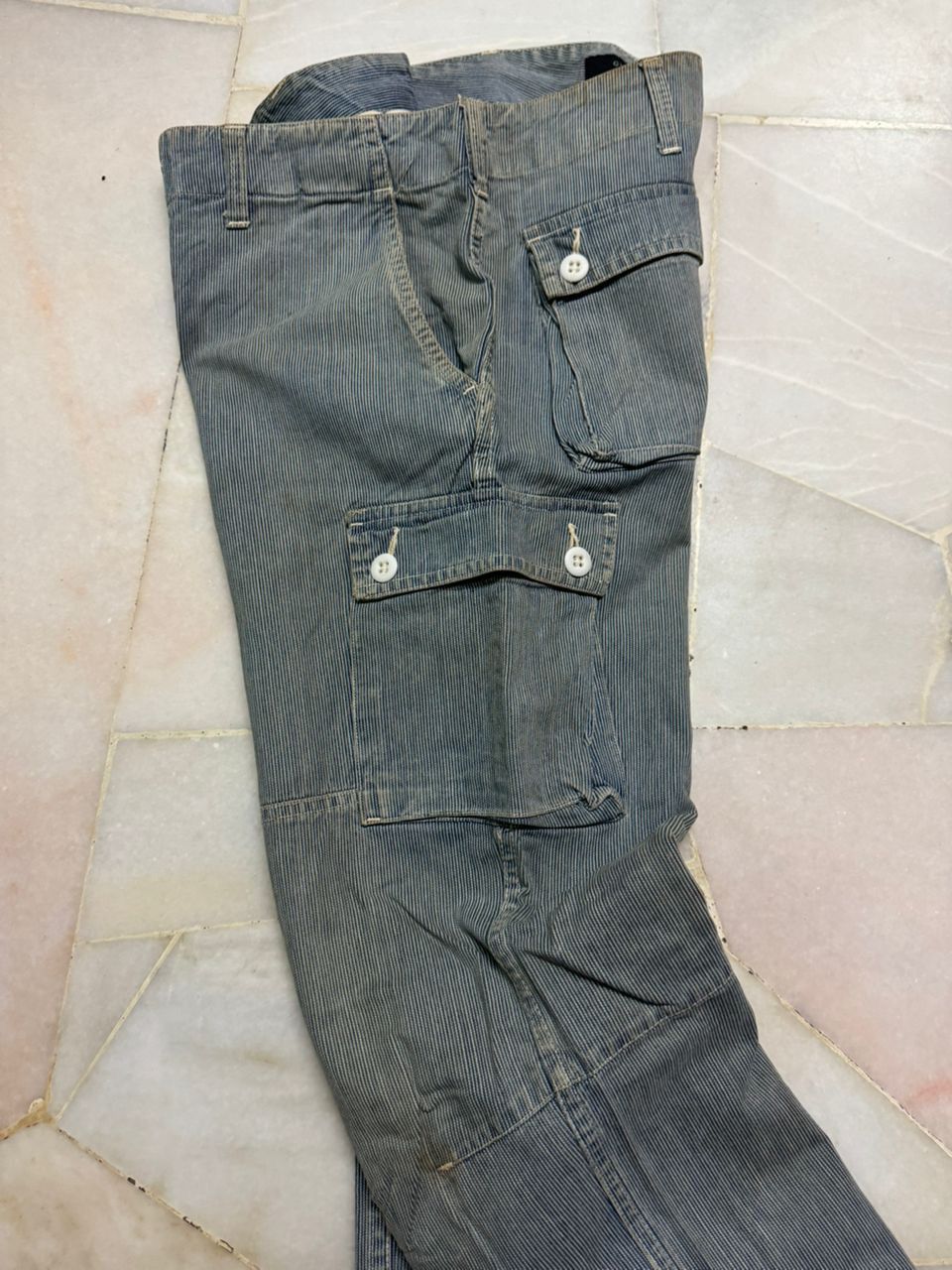 Japanese Brand 💥Insane💥90s Thrashed General Supply Hickory Tactical Cargo Size US 33 - 15 Thumbnail