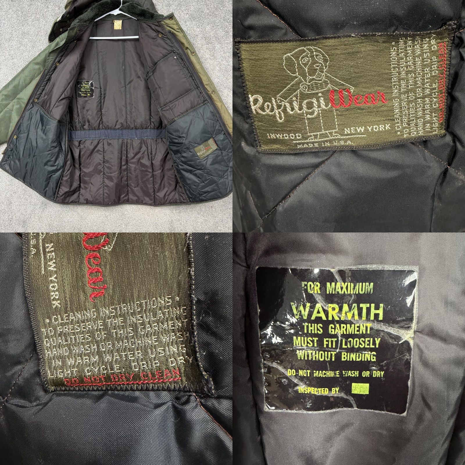 Refrigiwear VTG RefrigiWear Parka Coat Mens L Green 80s Insulated Hooded Workwear Gorpcore USA Parka Mens L Green 80s Size US L / EU 52-54 / 3 - 8 Thumbnail