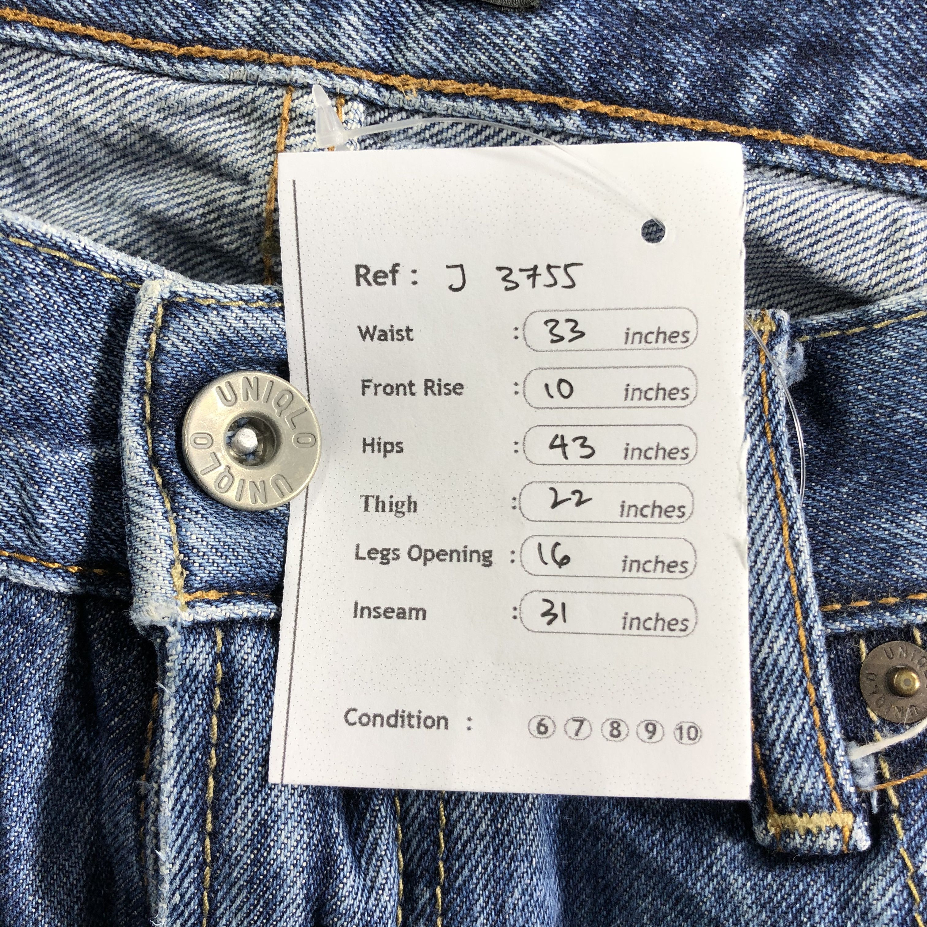 Uniqlo Blue Wash Uniqlo Jeans-J3755 Size US 33 - 11 Thumbnail