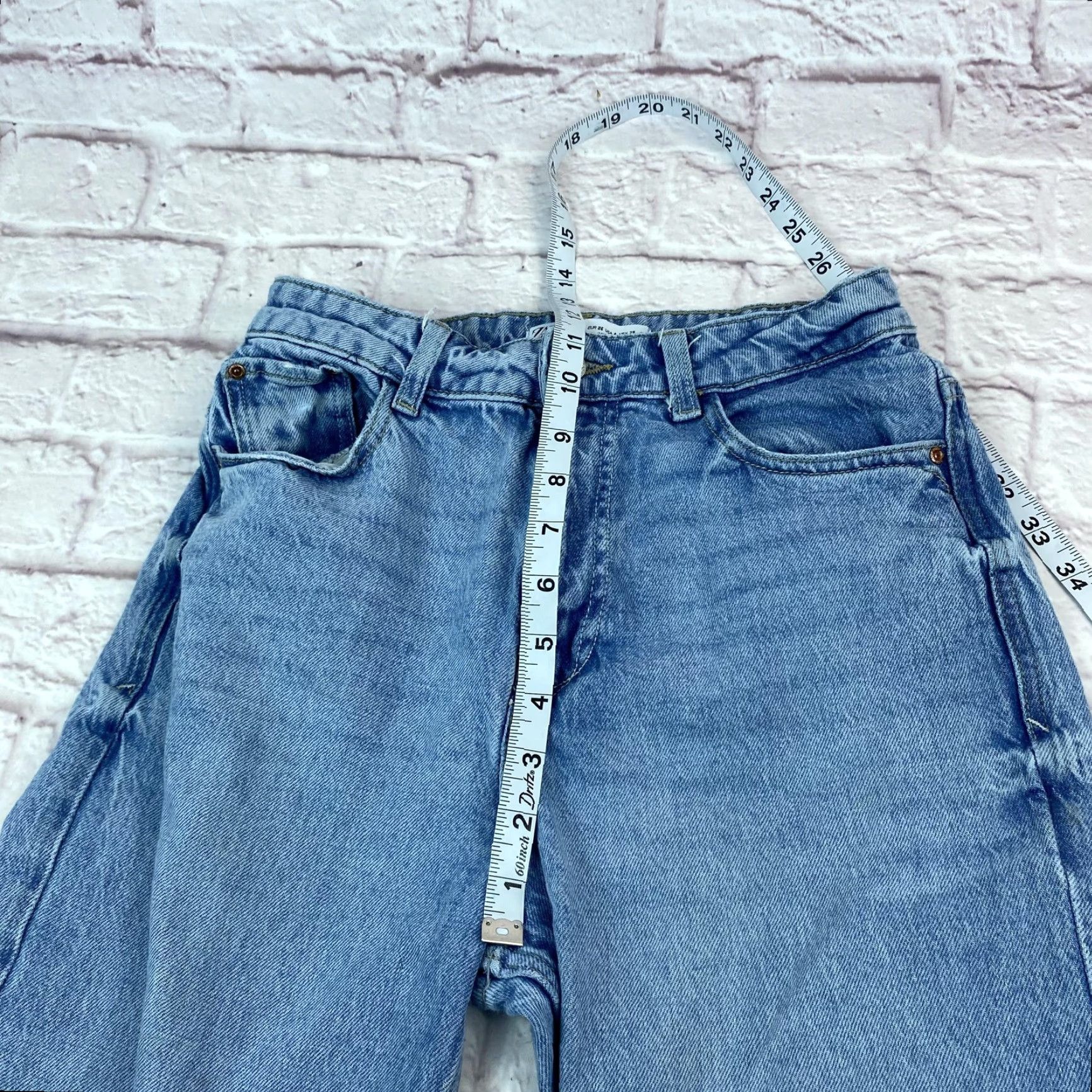 Zara Zara Jeans Womens 4 Blue High Rise Straight Leg Denim Classic Casual 36 26W EUC Size 27" / US 4 / IT 40 - 5 Thumbnail