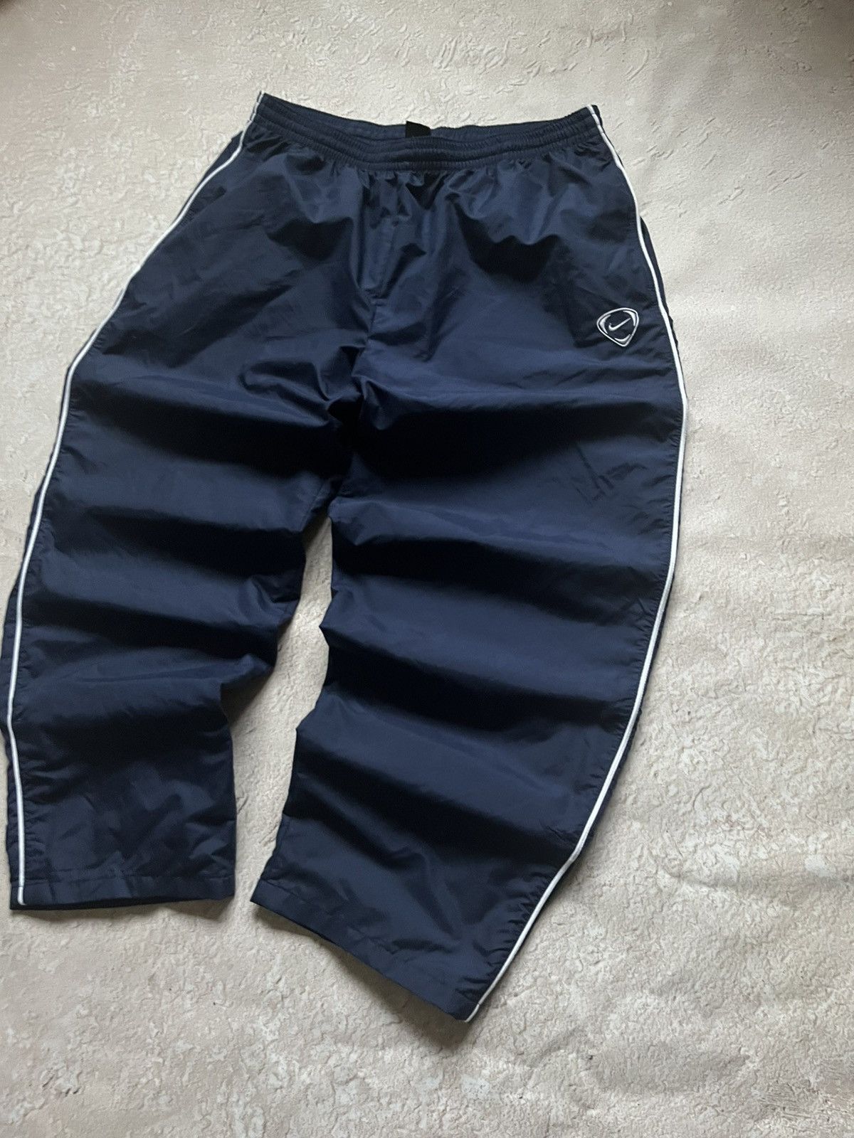 Nike Nike TN Nylon Track Pants Navy White Trim Y2K Size US 34 / EU 50 - 2 Thumbnail