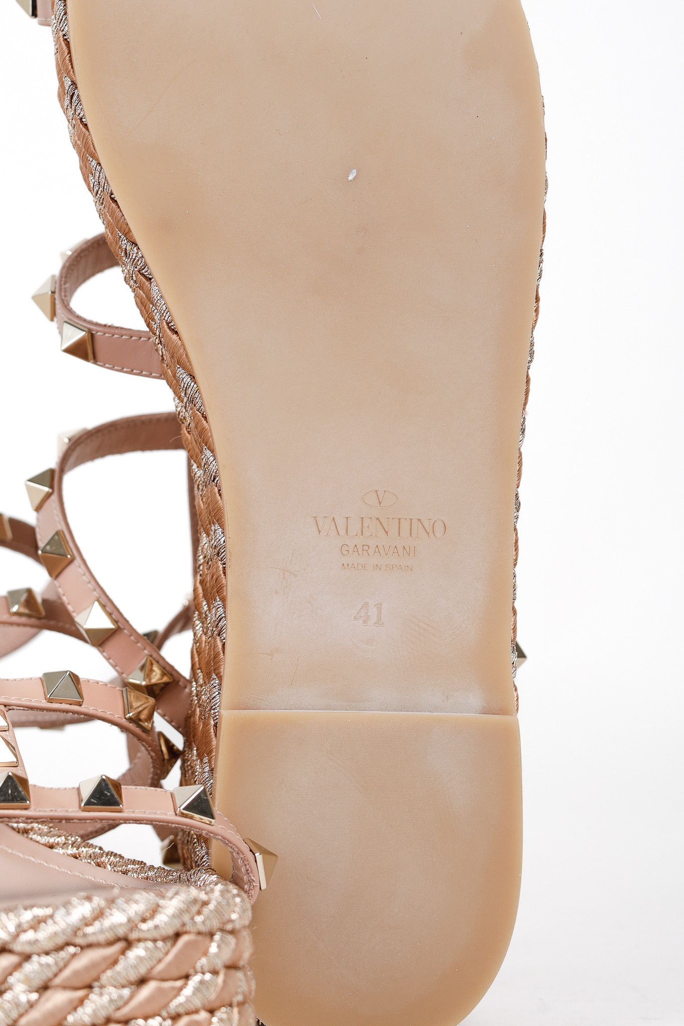 Valentino Valentino Garavani Rockstud Double Espadrille Wedge Sandals Size US 10.5 / IT 40.5 - 5 Thumbnail