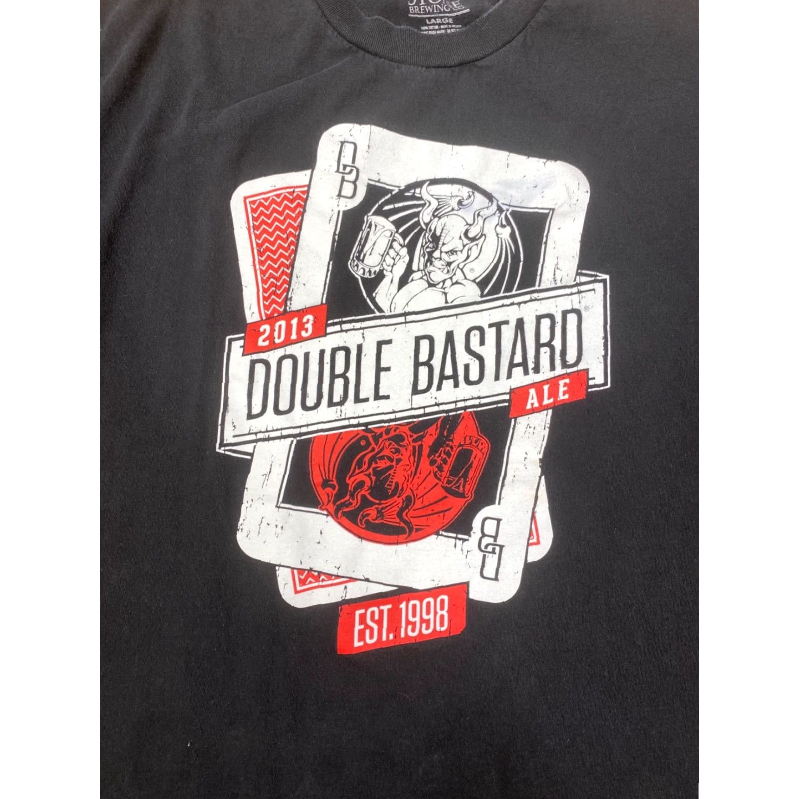 Doublet Stone Brewing T-Shirt Mens L Black Beer 2013 Double Bastard Ale Shirt Size US L / EU 52-54 / 3 - 2 Thumbnail