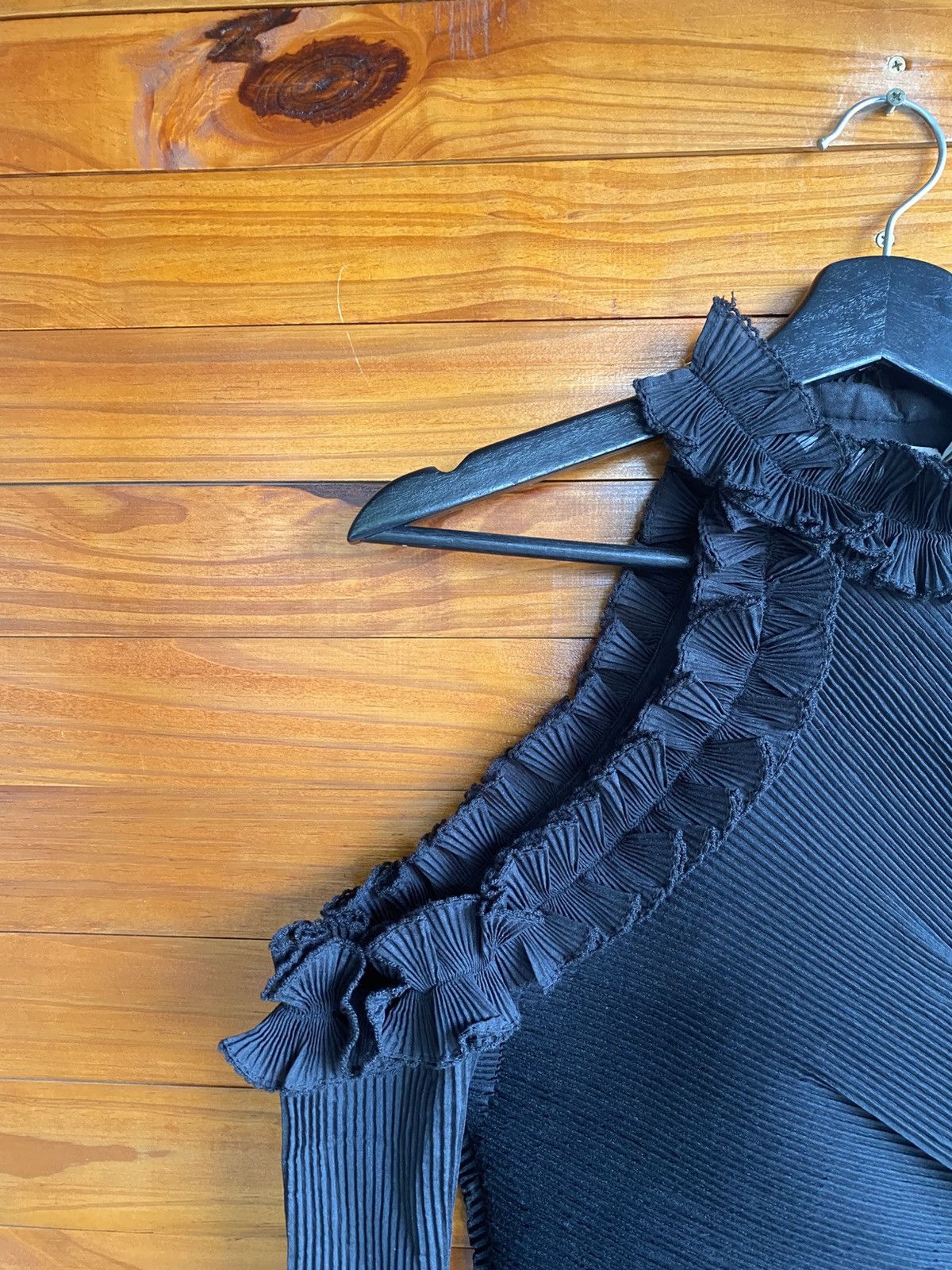Zimmermann Black Pleated Ruffle Mini Dress Designer Evening Dress Size M / US 6-8 / IT 42-44 - 9 Thumbnail