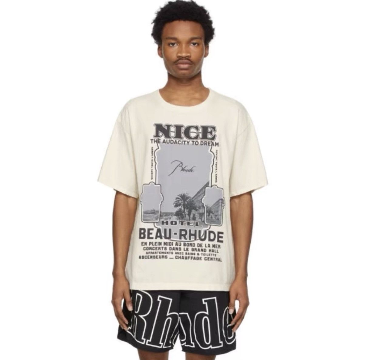 Rhude Rhude Off-White Hotel Print T-shirt J31 Size US L / EU 52-54 / 3 - 6 Thumbnail