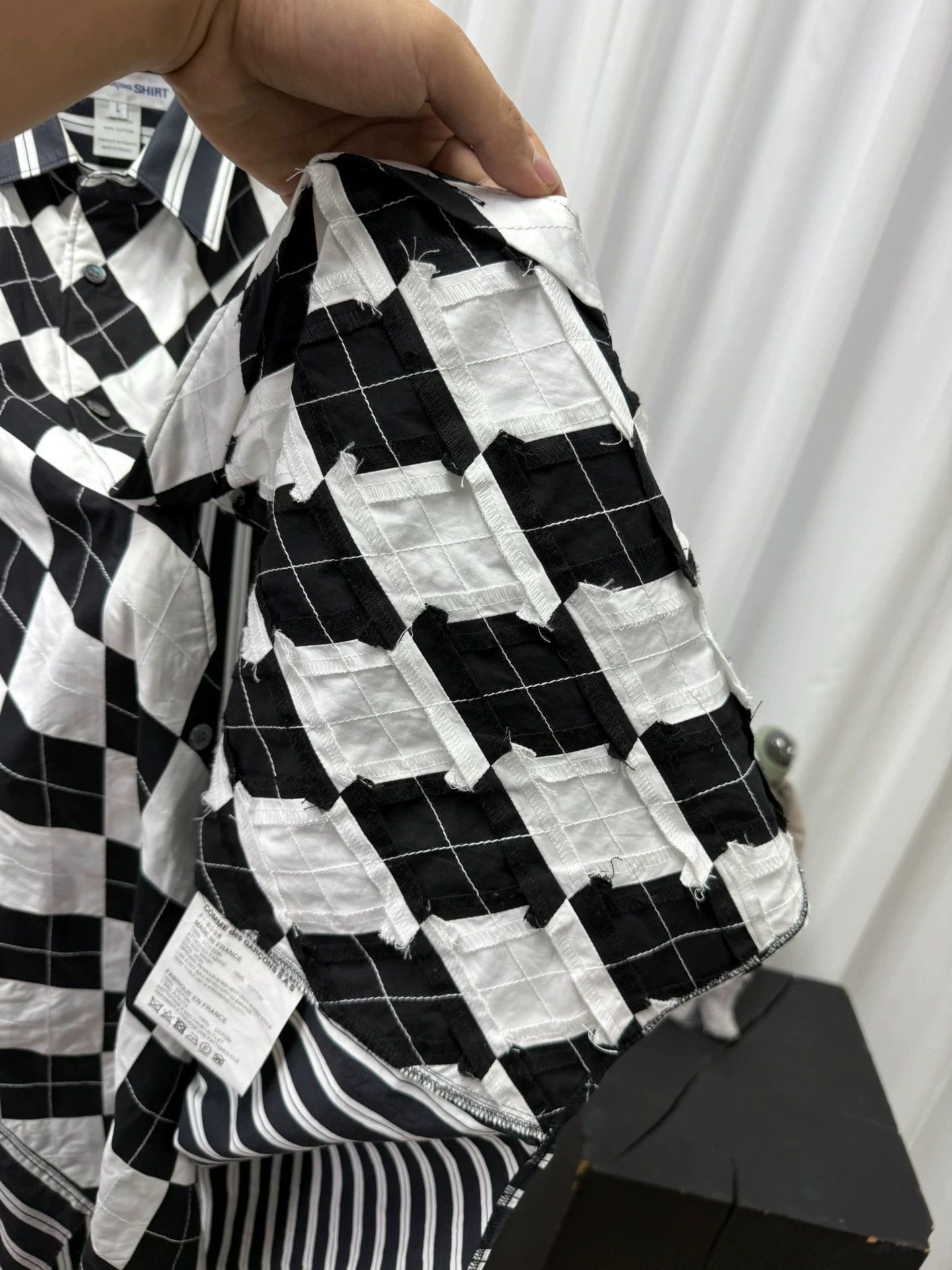 Comme des Garcons Comme des garcons shirt, plaid patchwork heavy-duty shirt Size US L / EU 52-54 / 3 - 5 Thumbnail