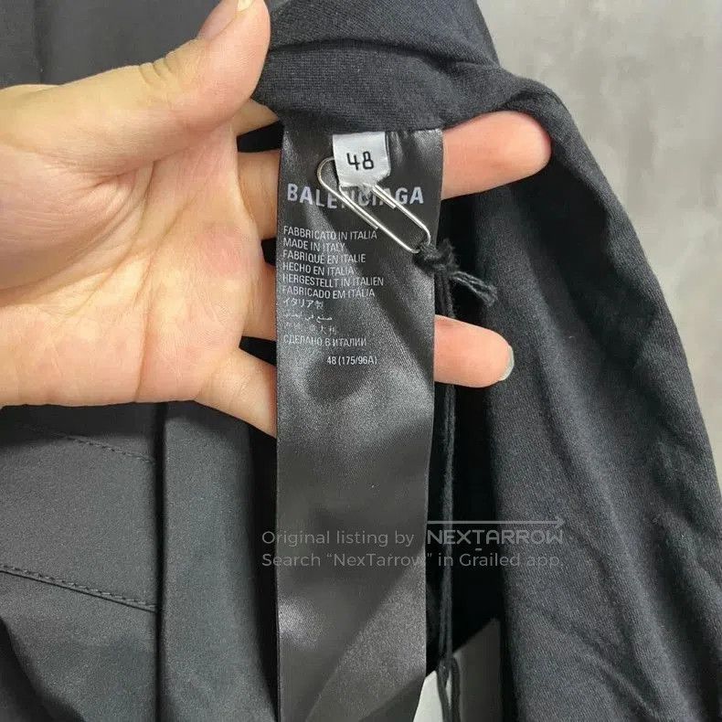 Balenciaga Balenciaga Black Logo Hooded Windbreaker Jacket. Size US S / EU 44-46 / 1 - 5 Thumbnail