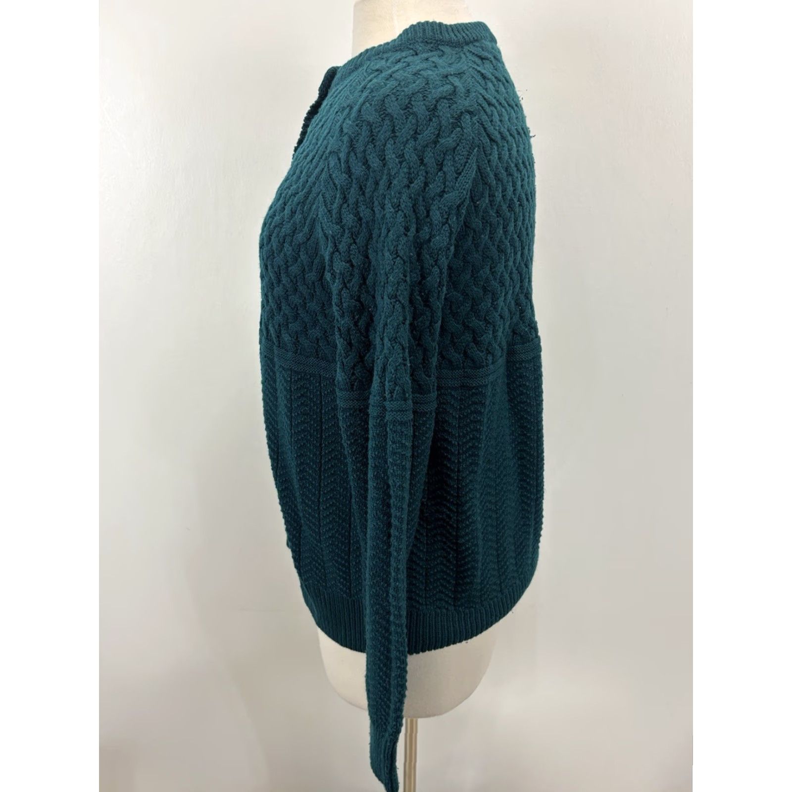 Greats VINTAGE The Tog Shop Knit Cardigan Sweater Large Teal Long Sleeve Button Accents Womens Size L / US 10 / IT 46 - 2 Thumbnail