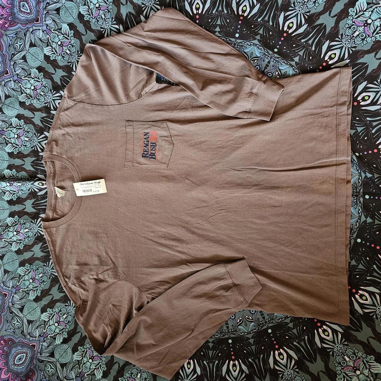 Designer Reagan Bush 84 NWT Grey and Blue Long Sleeve T-shirt Size US L / EU 52-54 / 3 - 2 Thumbnail
