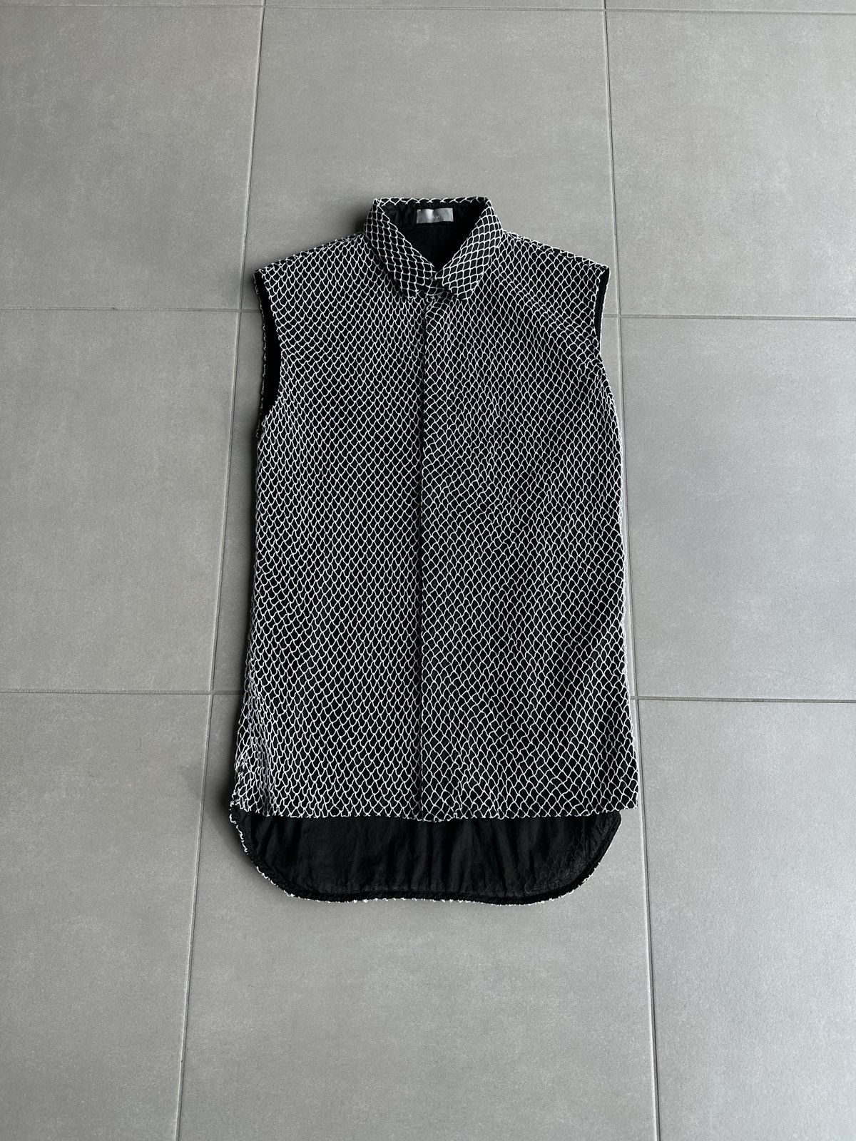 Dior × Hedi Slimane Dior Homme SS04 "Strip" mesh net button up Size US M / EU 48-50 / 2 - 2 Thumbnail