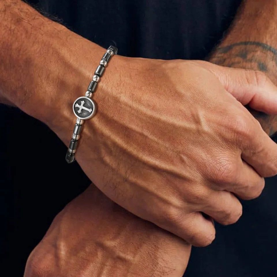 Jewelry × Vintage Hematite Energy Balance Wristband Adjustable Bracelet Size ONE SIZE - 1 Thumbnail