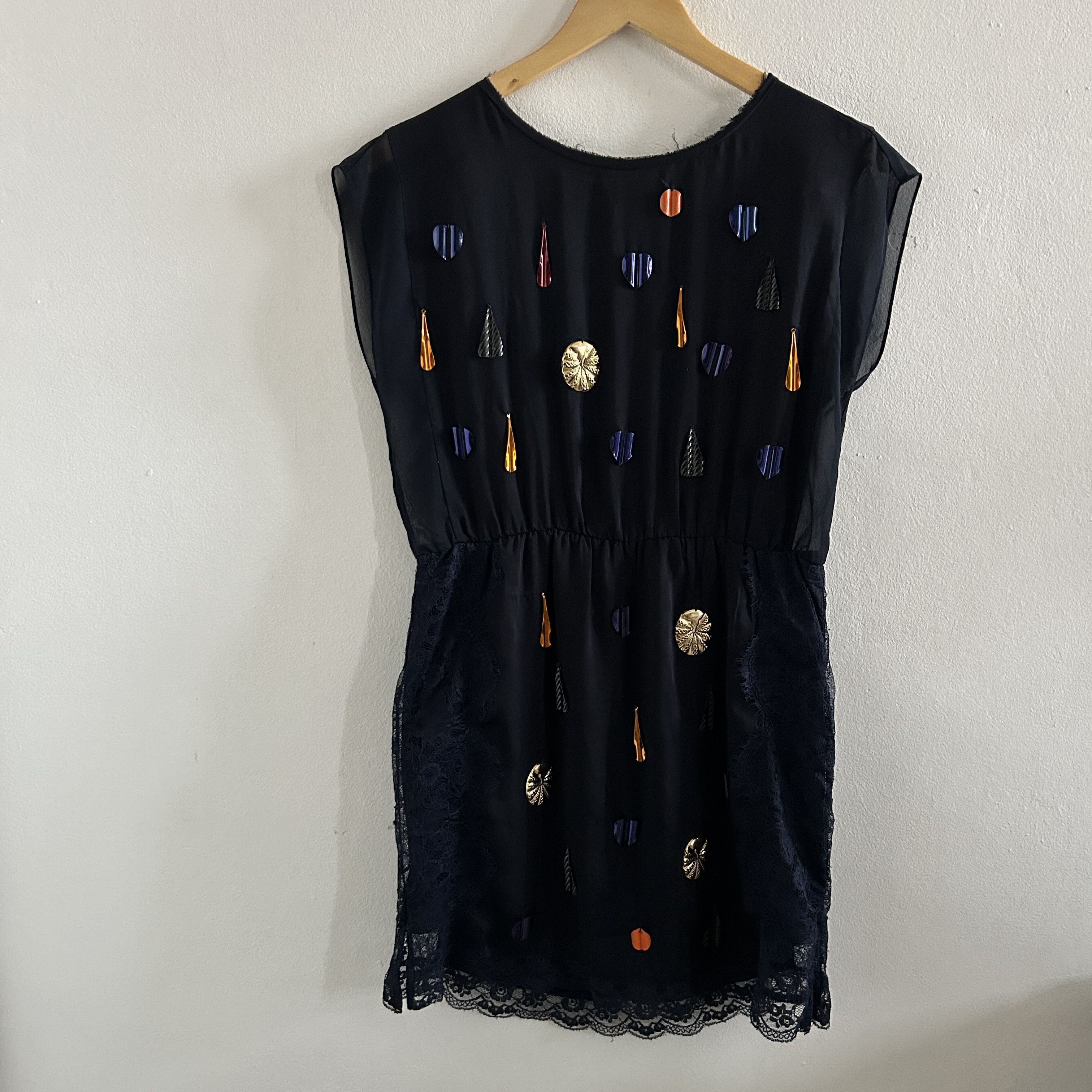 Custommade Reworked Y2K Navy Bling Mini Dress Size M / US 6-8 / IT 42-44 - 8 Thumbnail