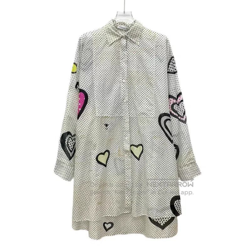 Dior Dior Colour-blocked polka dot love print cotton lapel sing Size XS / US 0-2 / IT 36-38 - 1 Thumbnail
