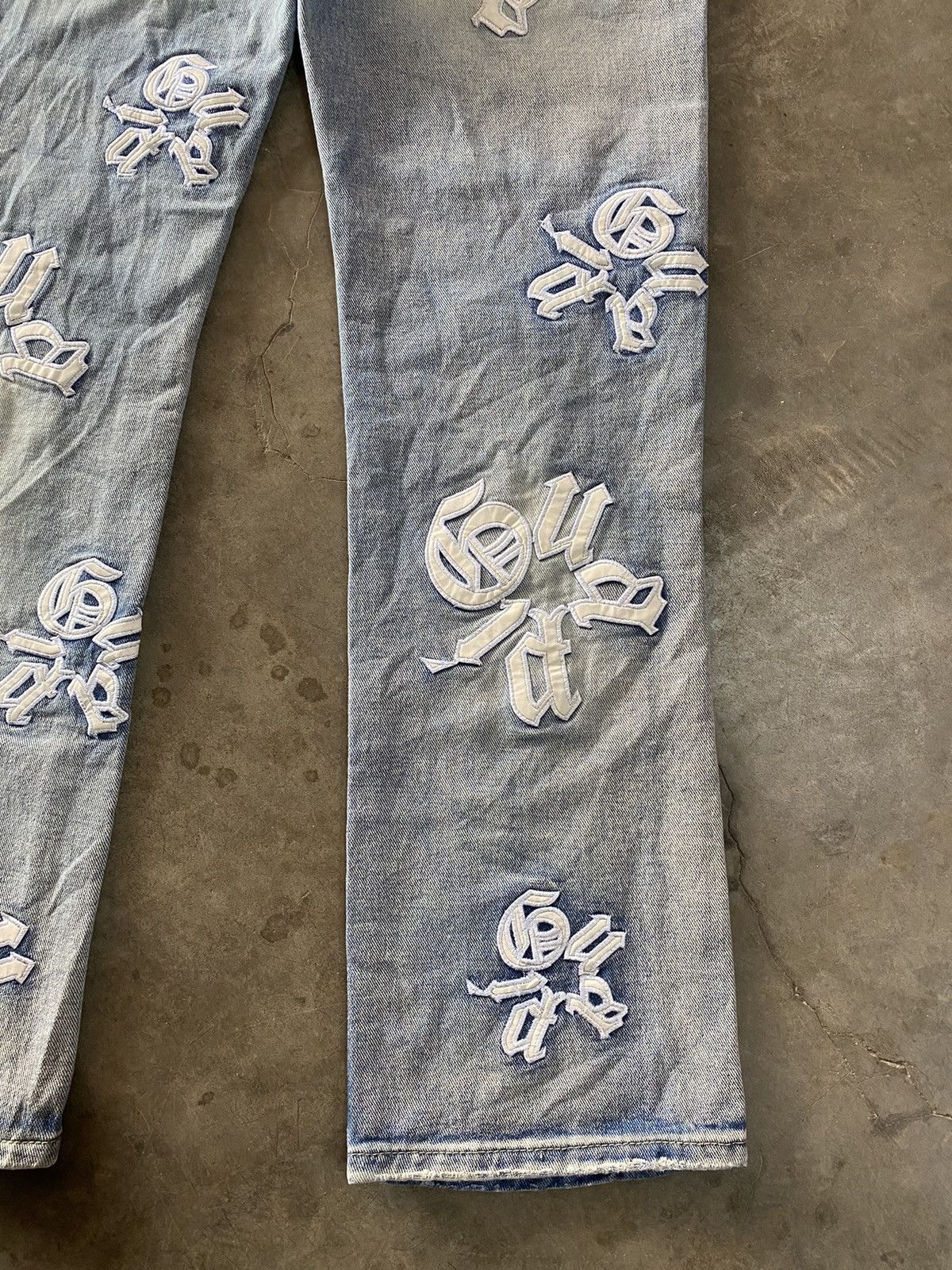 Japanese Brand Y2k Letter Embroidery Street Style Ripped Denim Pants Size US 30 / EU 46 - 15 Thumbnail